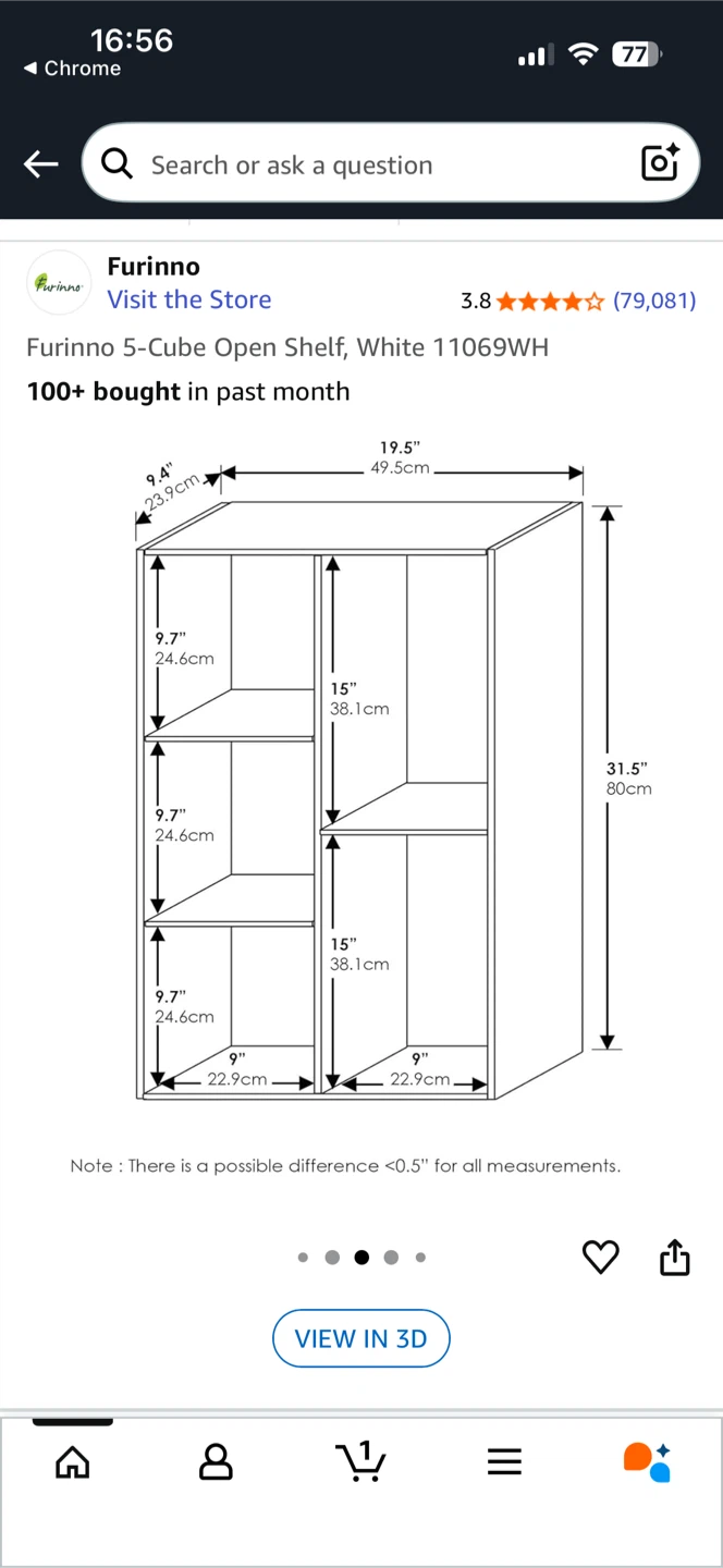 BNIB Furinno 5-Cube Open Shelf Bookcase - White - photo 3