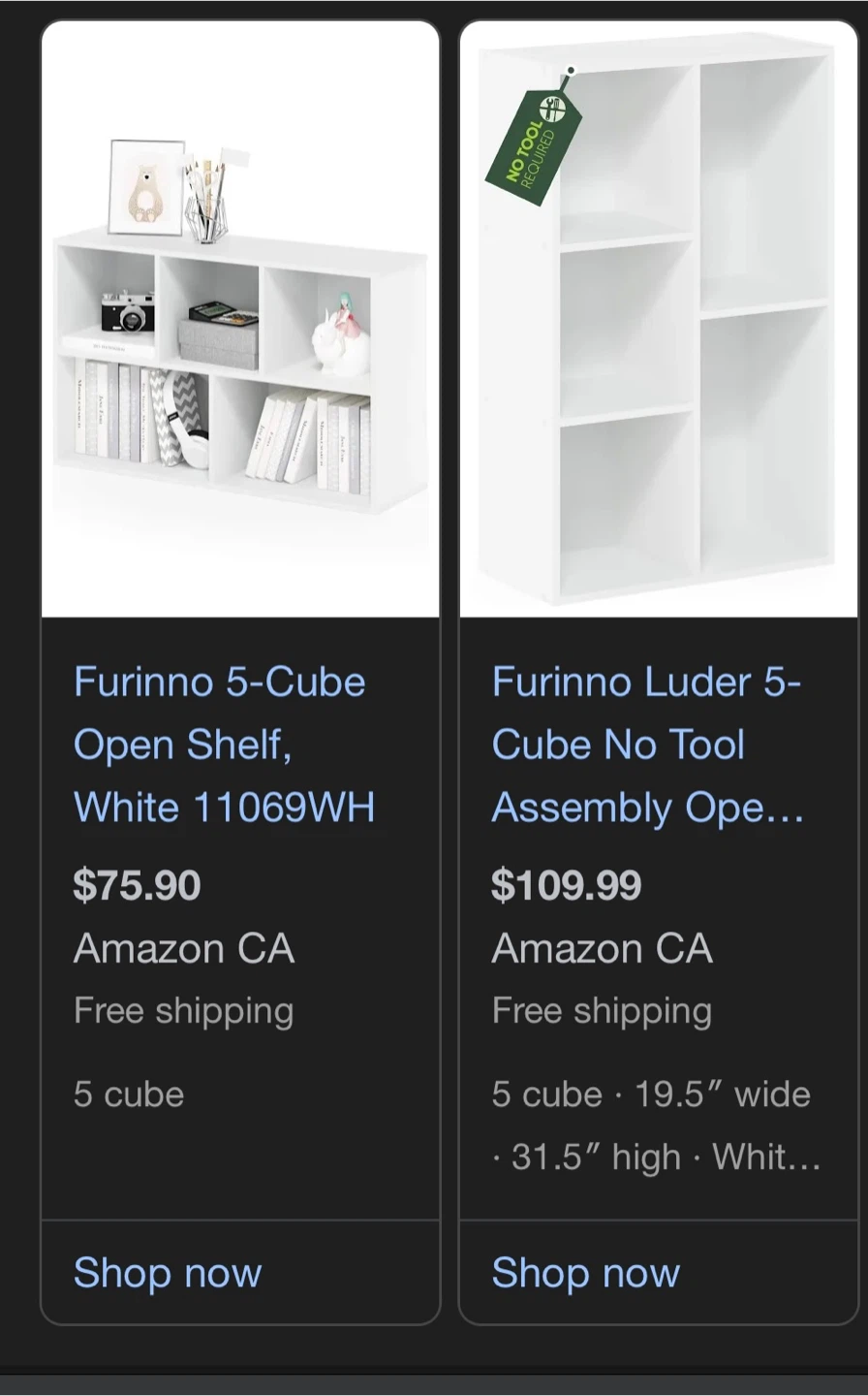 BNIB Furinno 5-Cube Open Shelf Bookcase - White - photo 4
