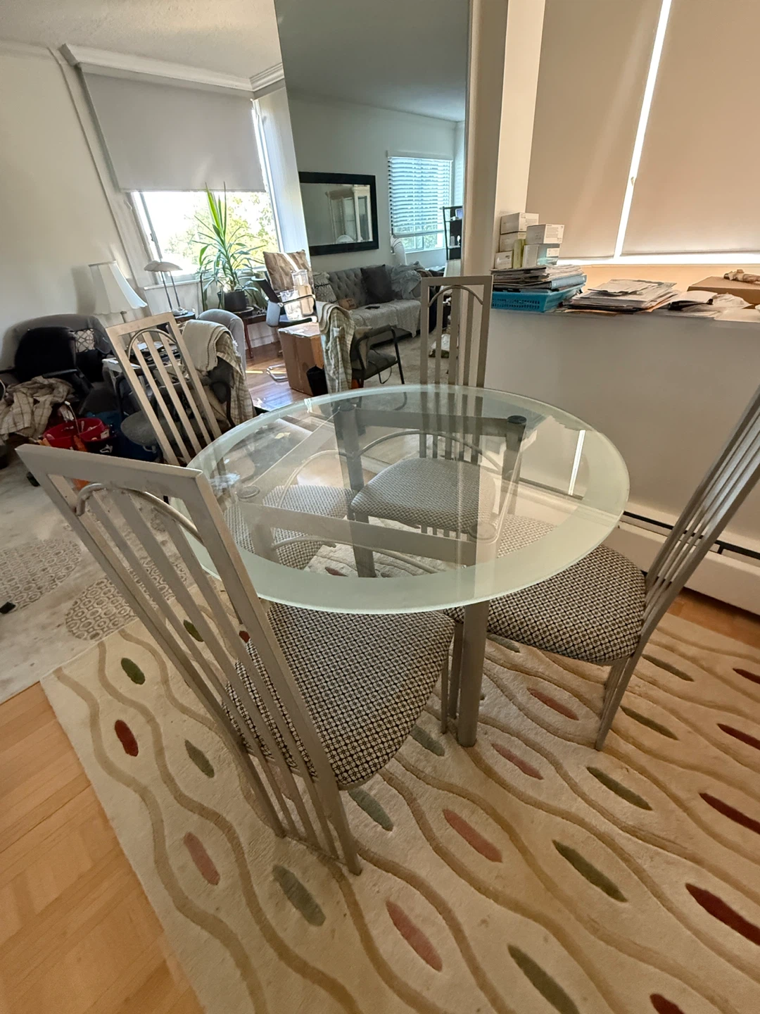 Glass Round Dining Table with 4 Chairs - photo 5