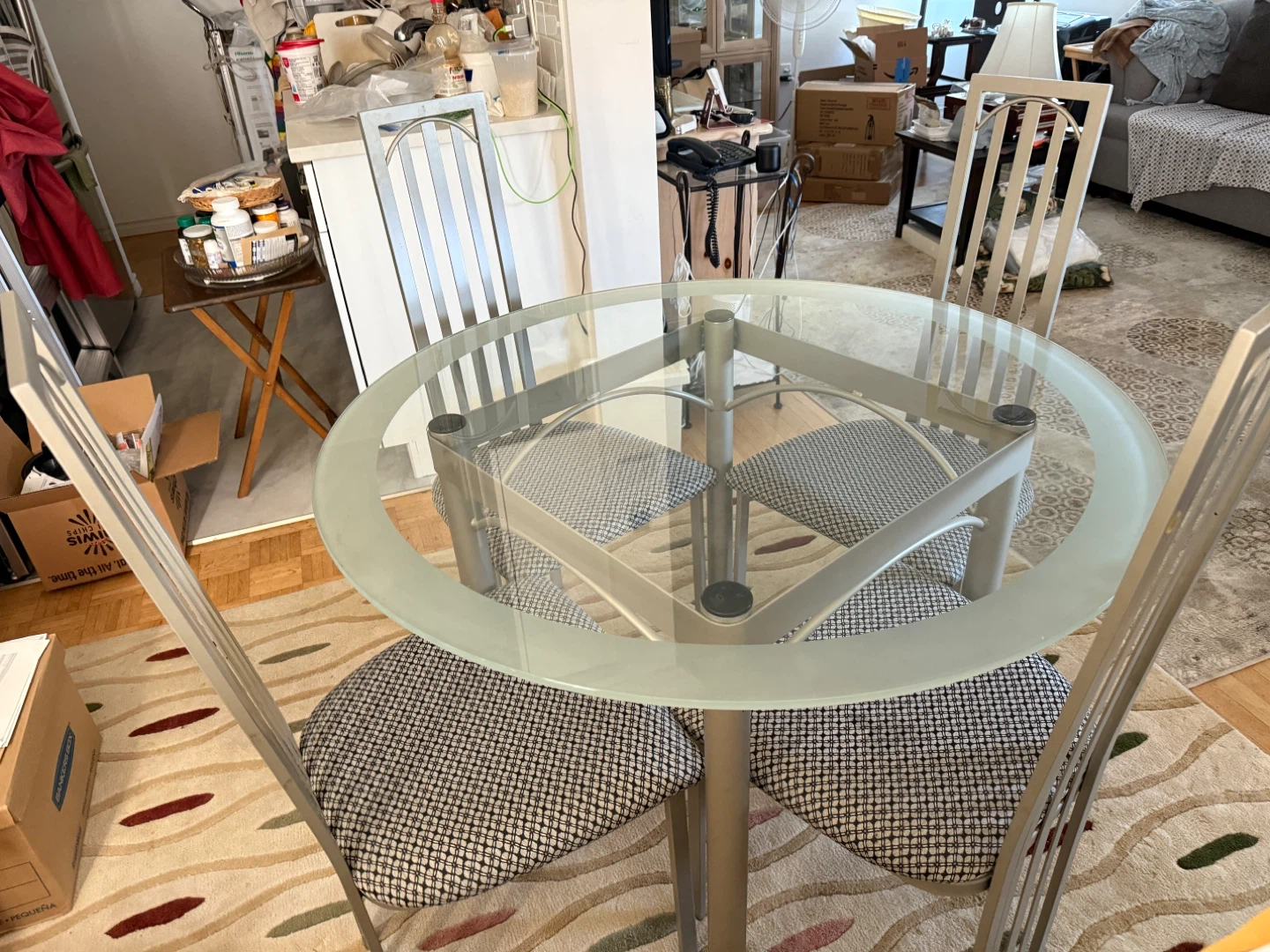 Glass Round Dining Table with 4 Chairs - photo 4