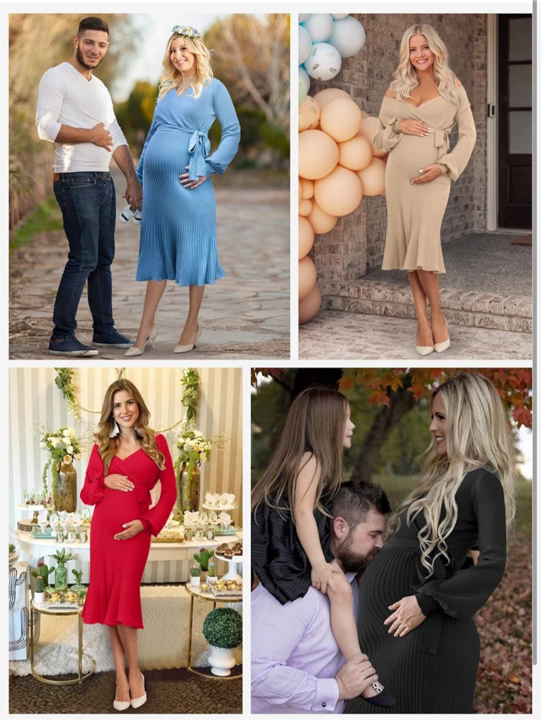 NEW! V FOR CITY Blue Maternity Wrap Sweater Dress - photo 3