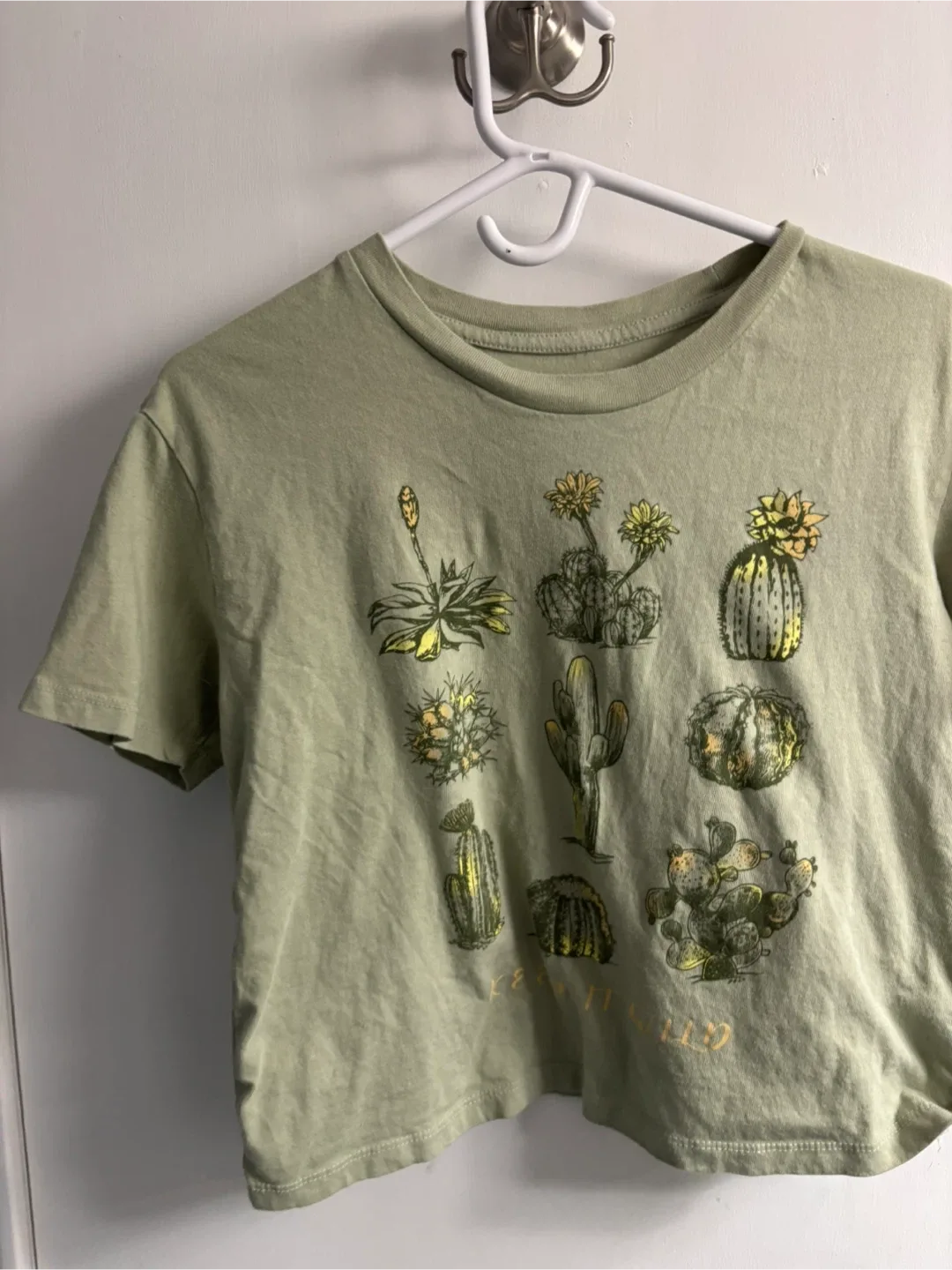 Cactus Print Crop Top - Size Small thumbnail