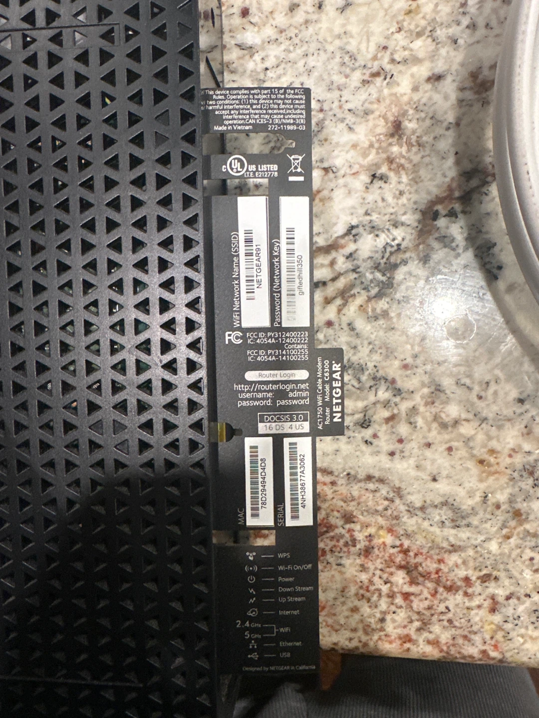 NETGEAR Model c6300 WiFi Cable Modem Router - photo 2