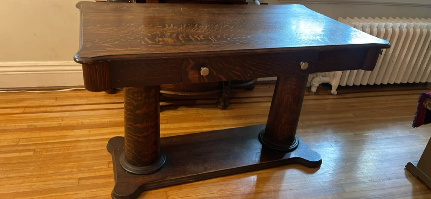 Antique Tiger Oak Table thumbnail