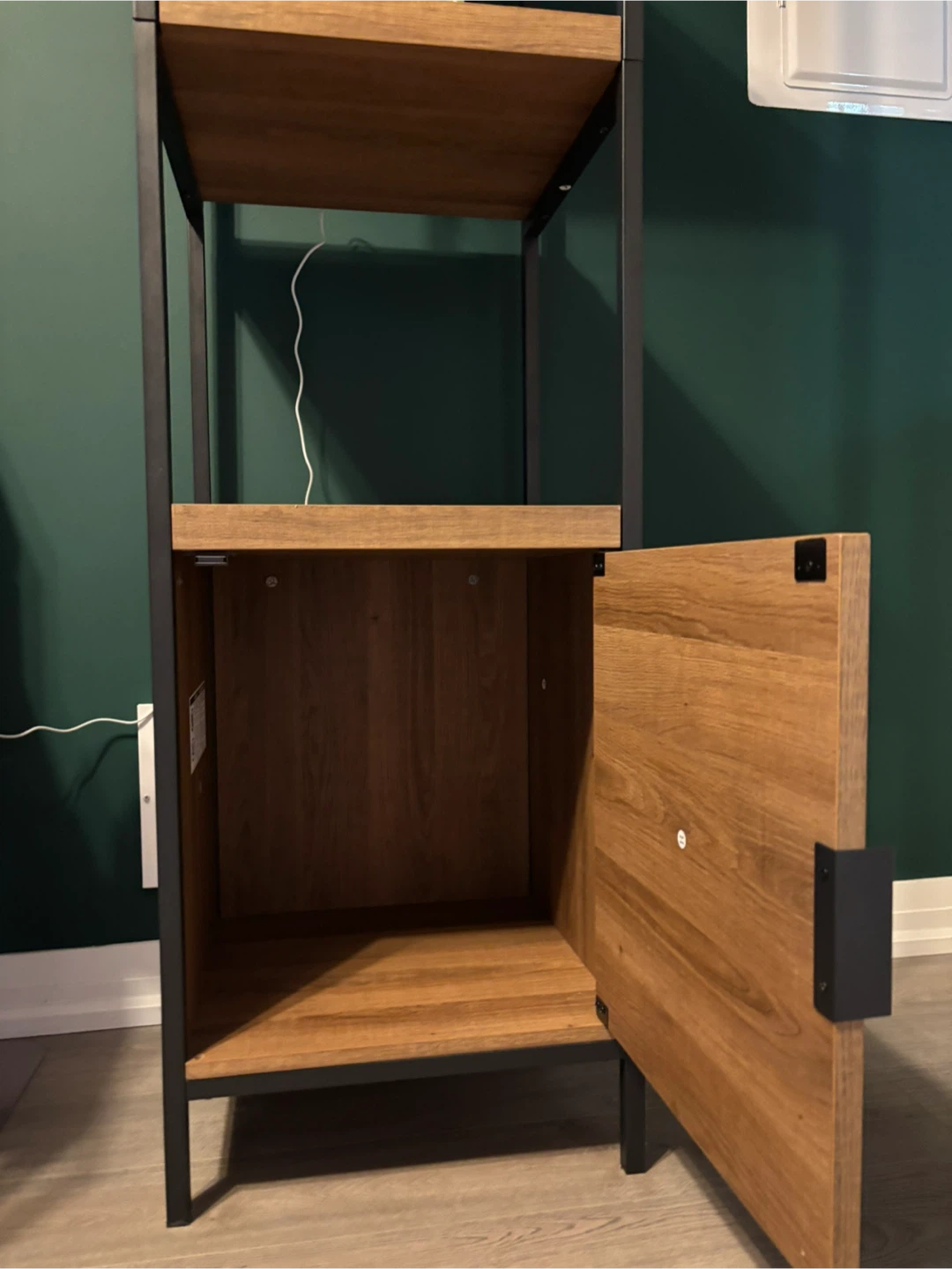 Wood and Metal Bookshelf with Cabinet - photo 5