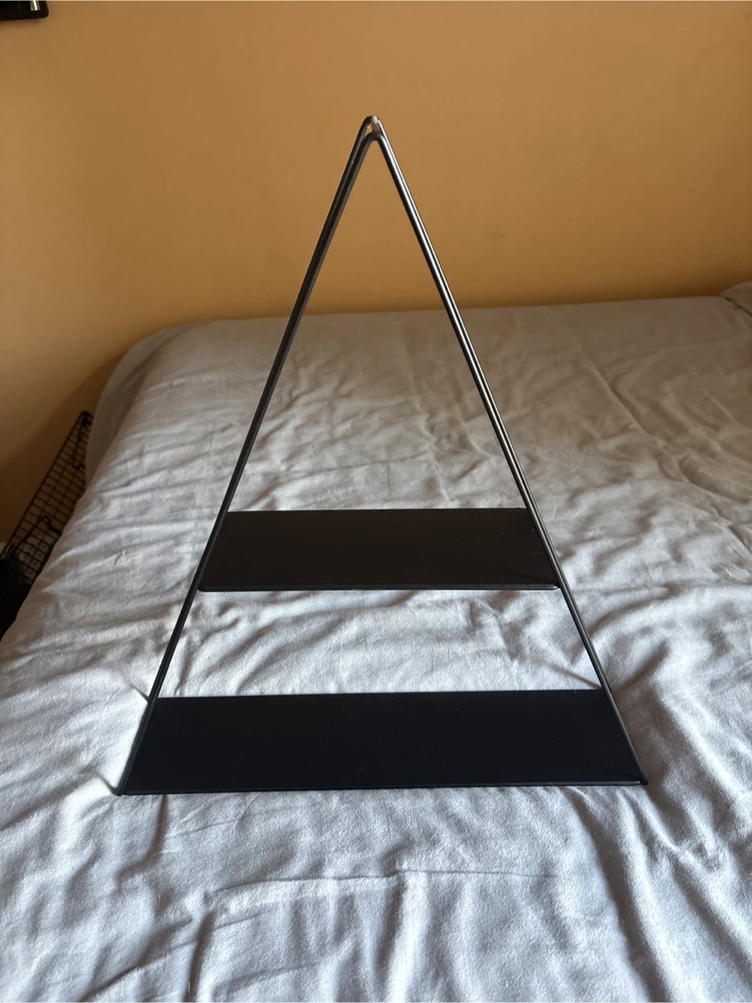 Modern Black Metal Triangle Shelf