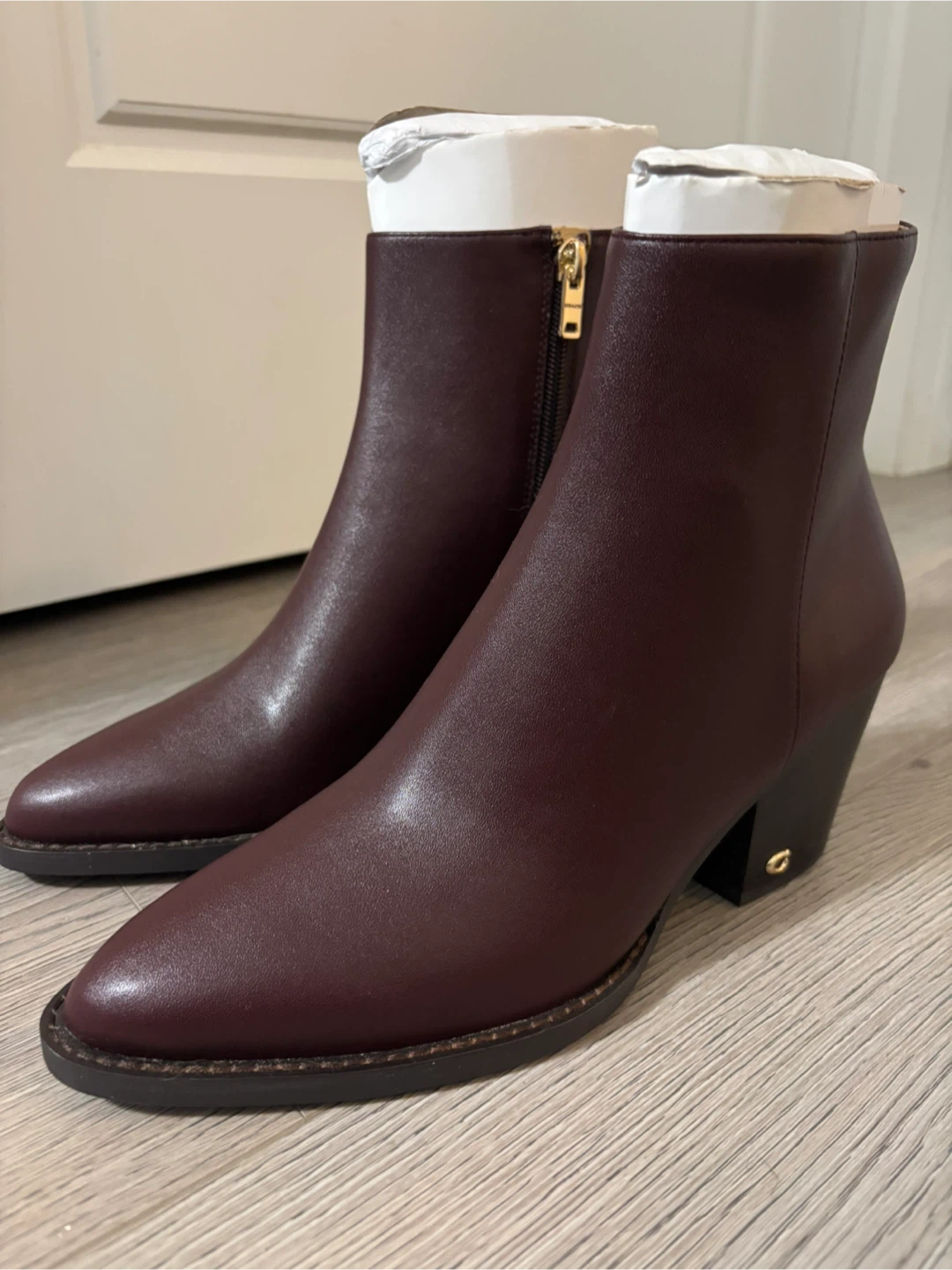 New Coach Leather Heeled Ankle Boots
