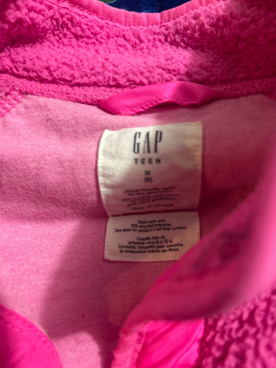 GAP Teen Pink Fleece Jacket - Size M - photo 2