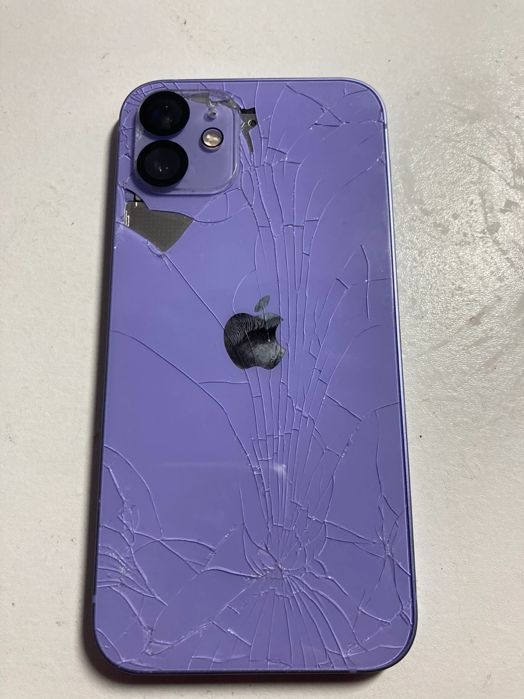 Purple iPhone 12 (Cracked) - photo 2