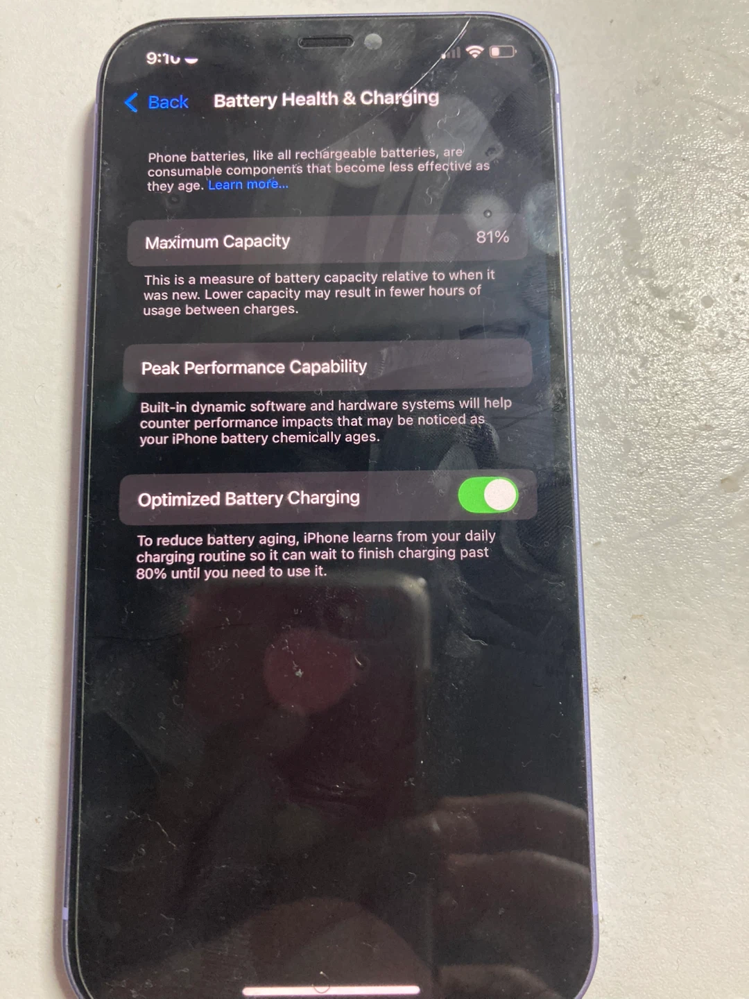 Purple iPhone 12 (Cracked) - photo 3