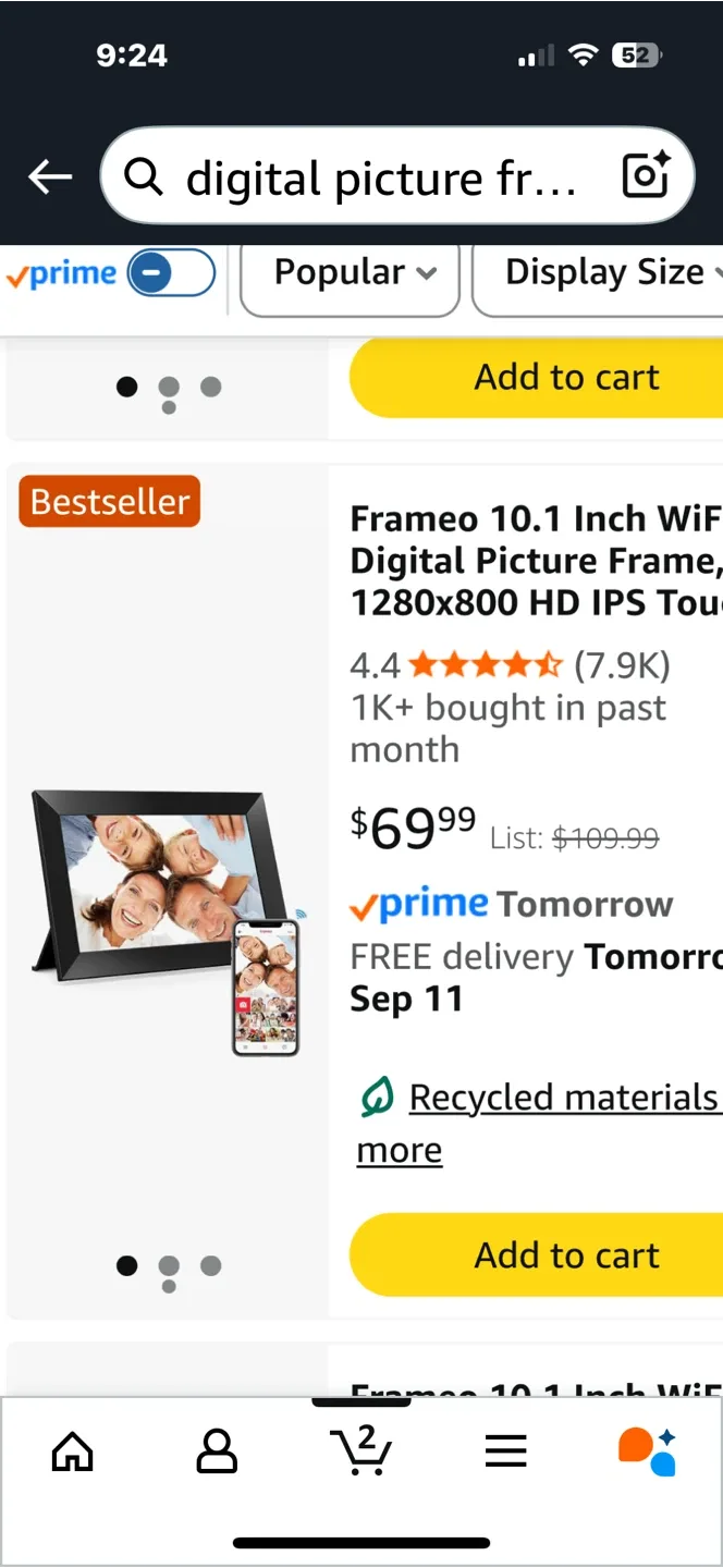 Frameo 10.1 Inch WiFi Digital Picture Frame thumbnail