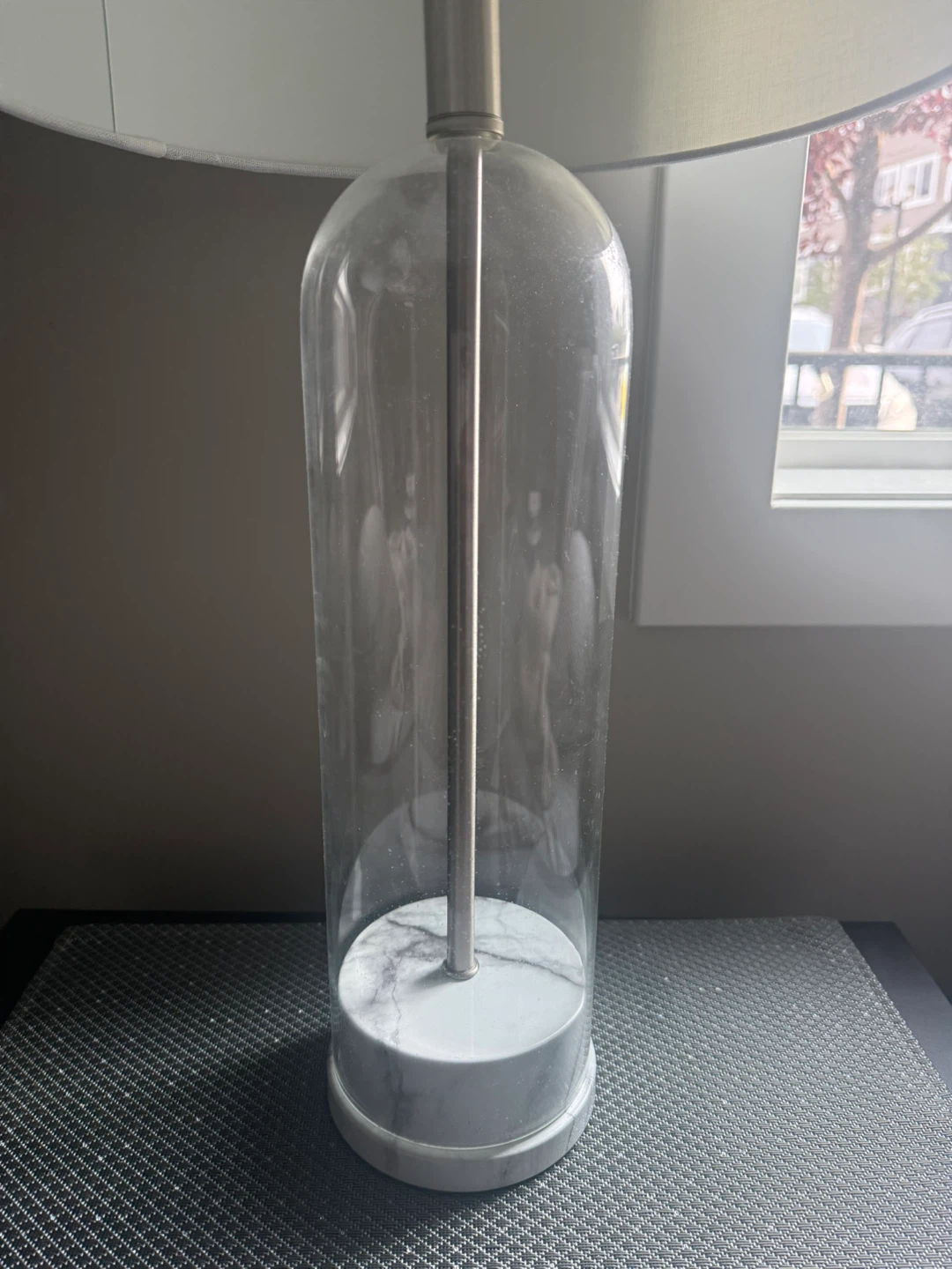 Urban Barn Glass Table Lamp with White Shade - photo 3