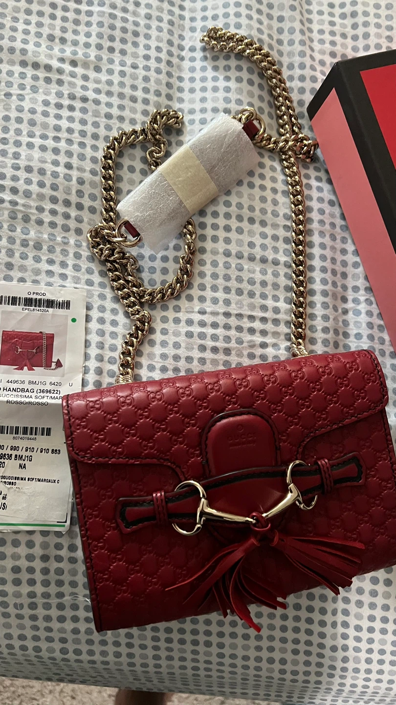 Gucci Microguccissima Soft Margaux Chain Bag - Rosso