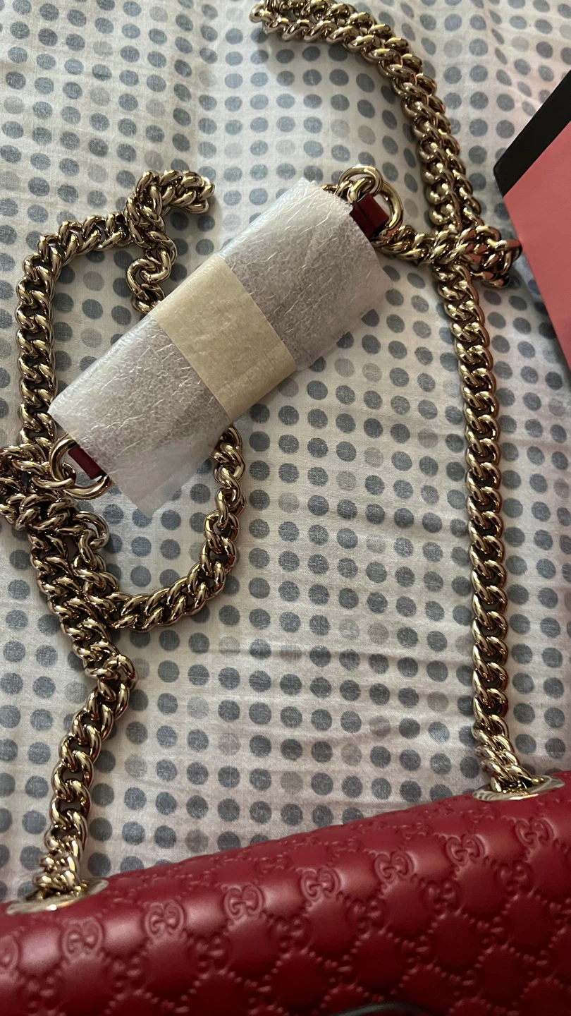 Gucci Microguccissima Soft Margaux Chain Bag - Rosso - photo 4