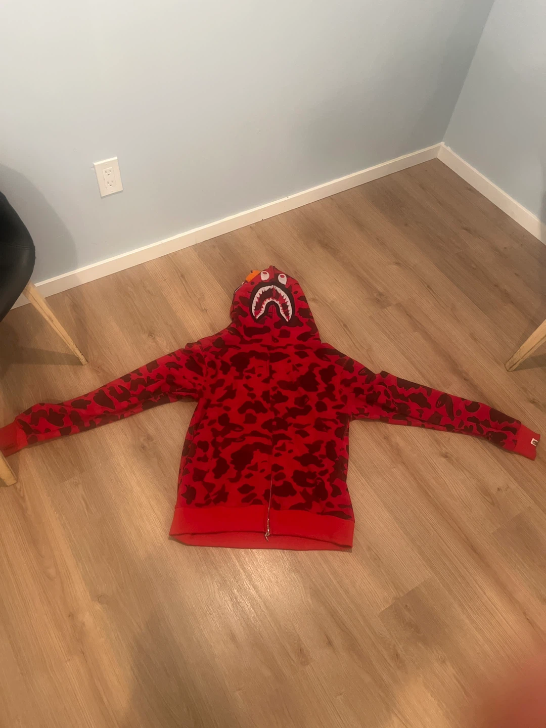 BAPE Elmo Shark Full Zip Hoodie Red