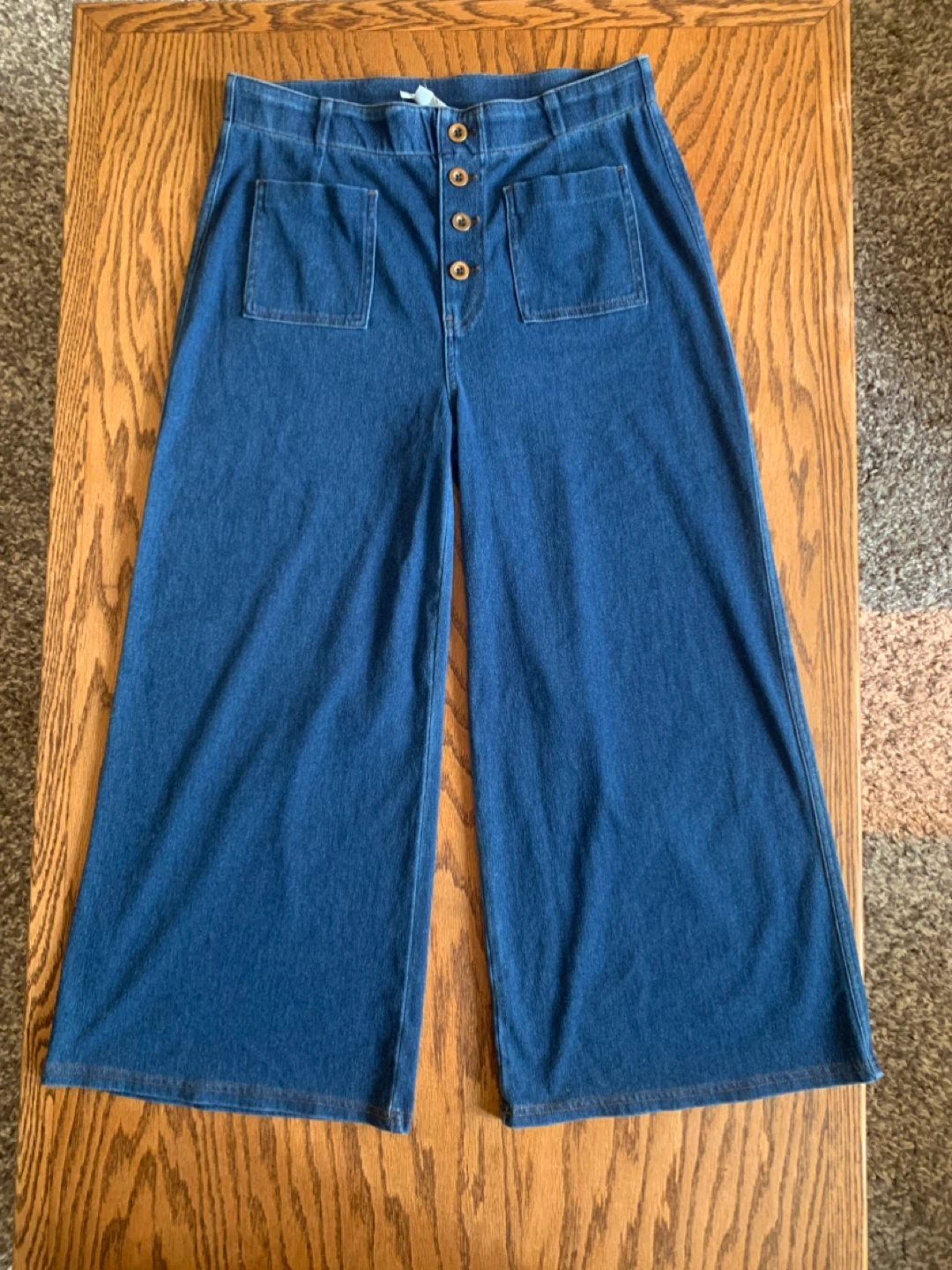 Women’s Wide Leg Denim Pants - Size L