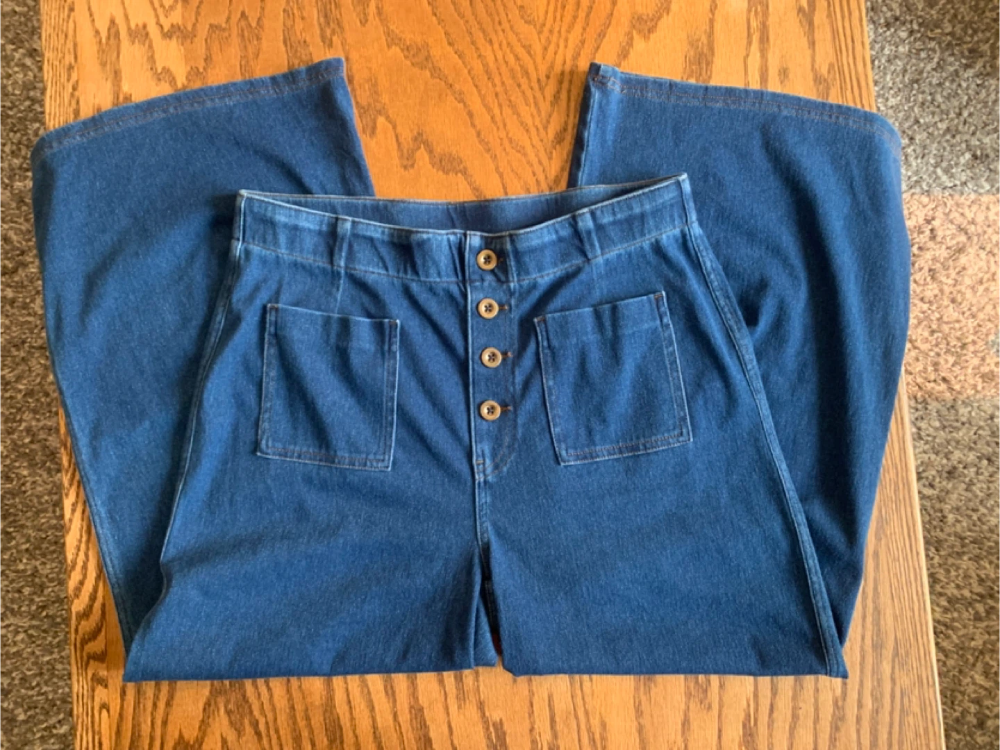Women’s Wide Leg Denim Pants - Size L - photo 3