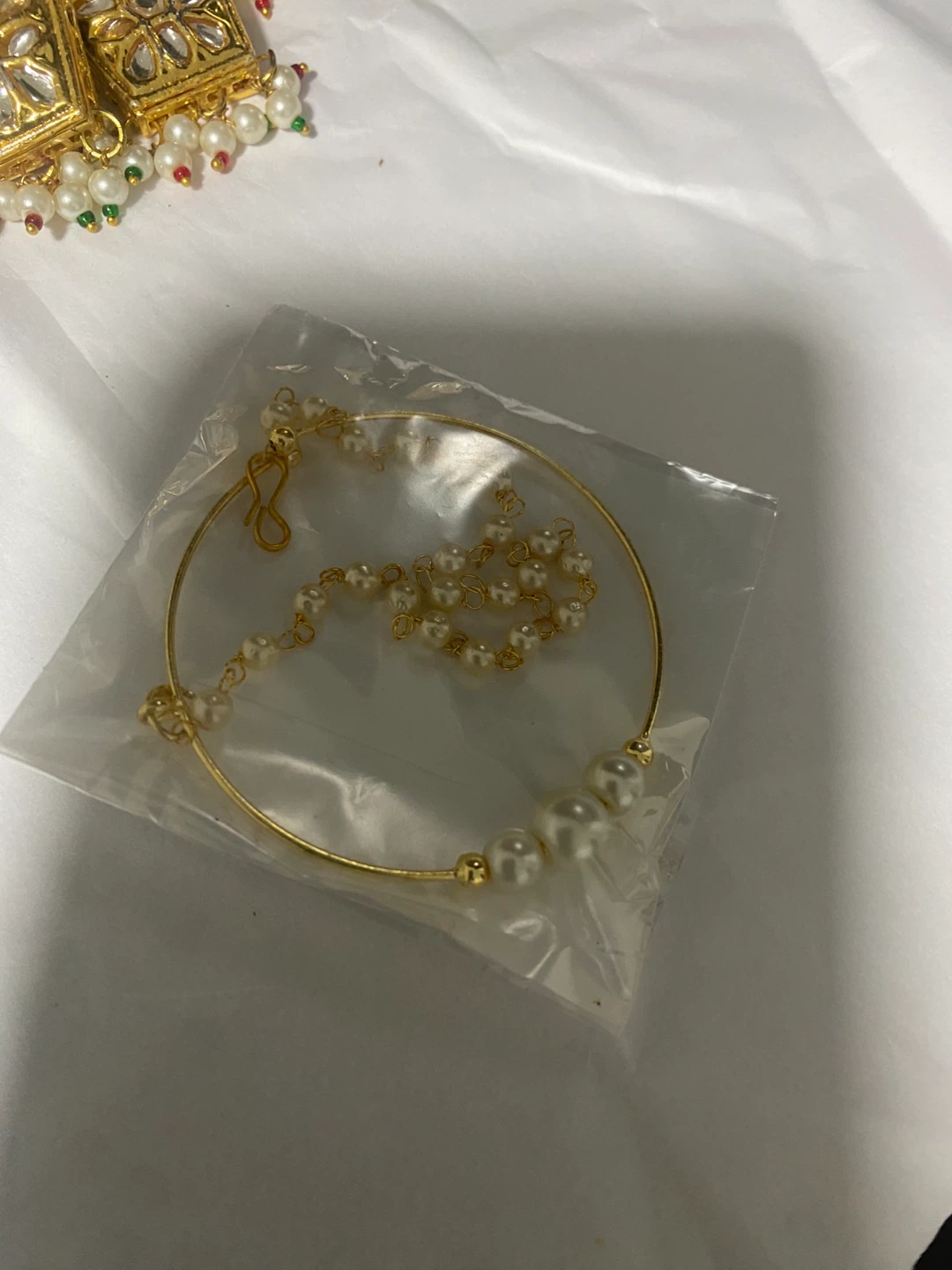 Kundan Jewellery Set - Necklace, Earrings, Tikka, Nath - photo 2