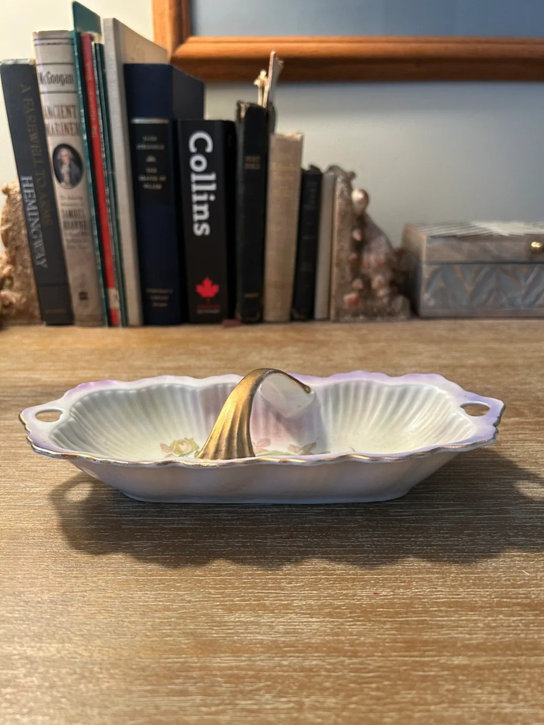 Vintage Floral Candy Dish with Handle image indicator(2)