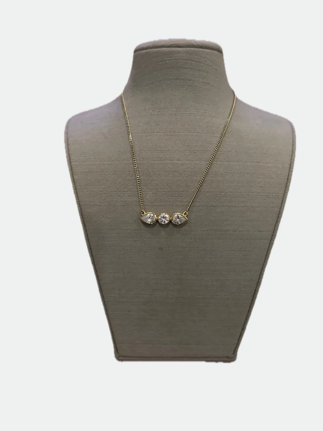 Gold-tone Necklace with Cubic Zirconia