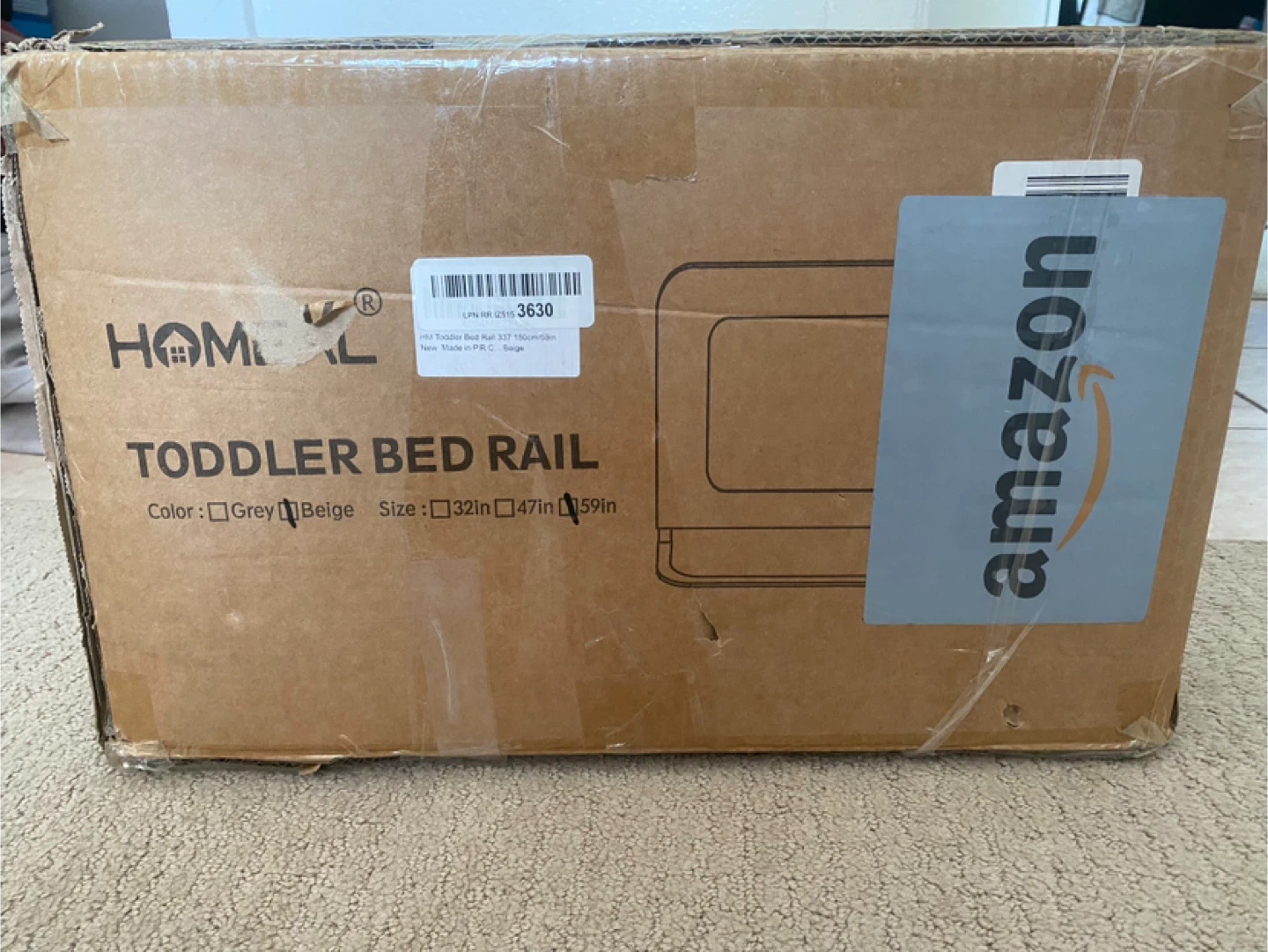 Homeal Toddler Bed Rail - White, 59in - photo 2