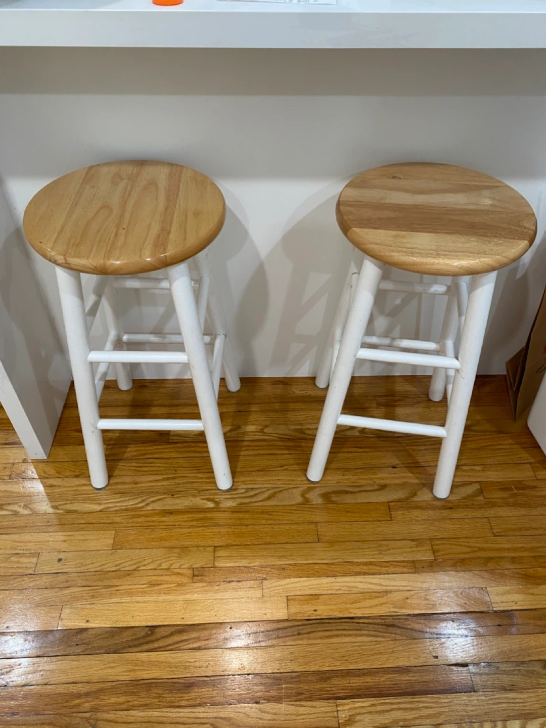 Set of Two Wooden Bar Stools