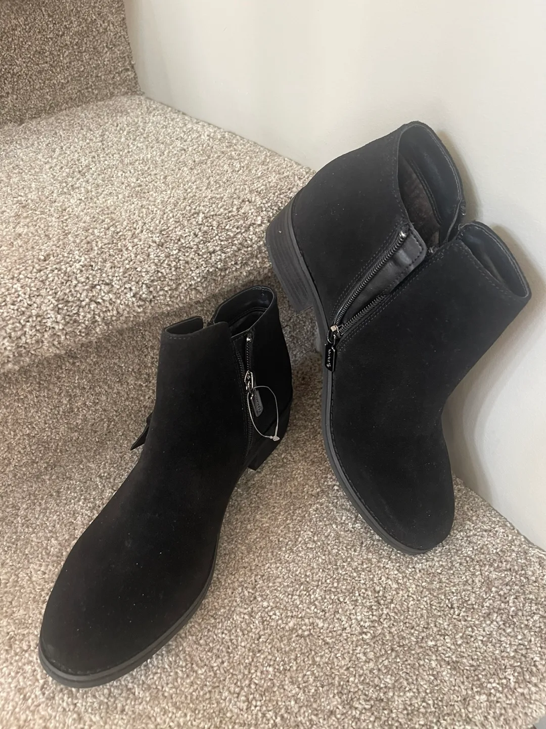 FREE GIFT+NEW BLONDO Waterproof Black Suede Ankle Boots image indicator(5)