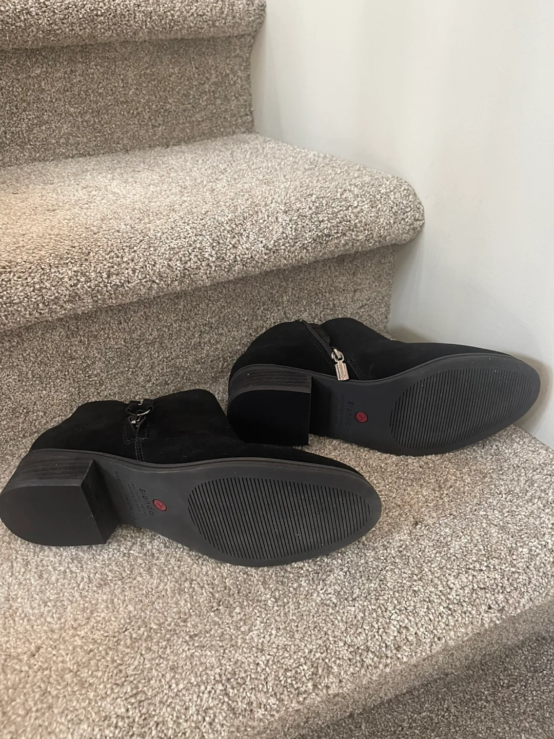 FREE GIFT+NEW BLONDO Waterproof Black Suede Ankle Boots image indicator(6)