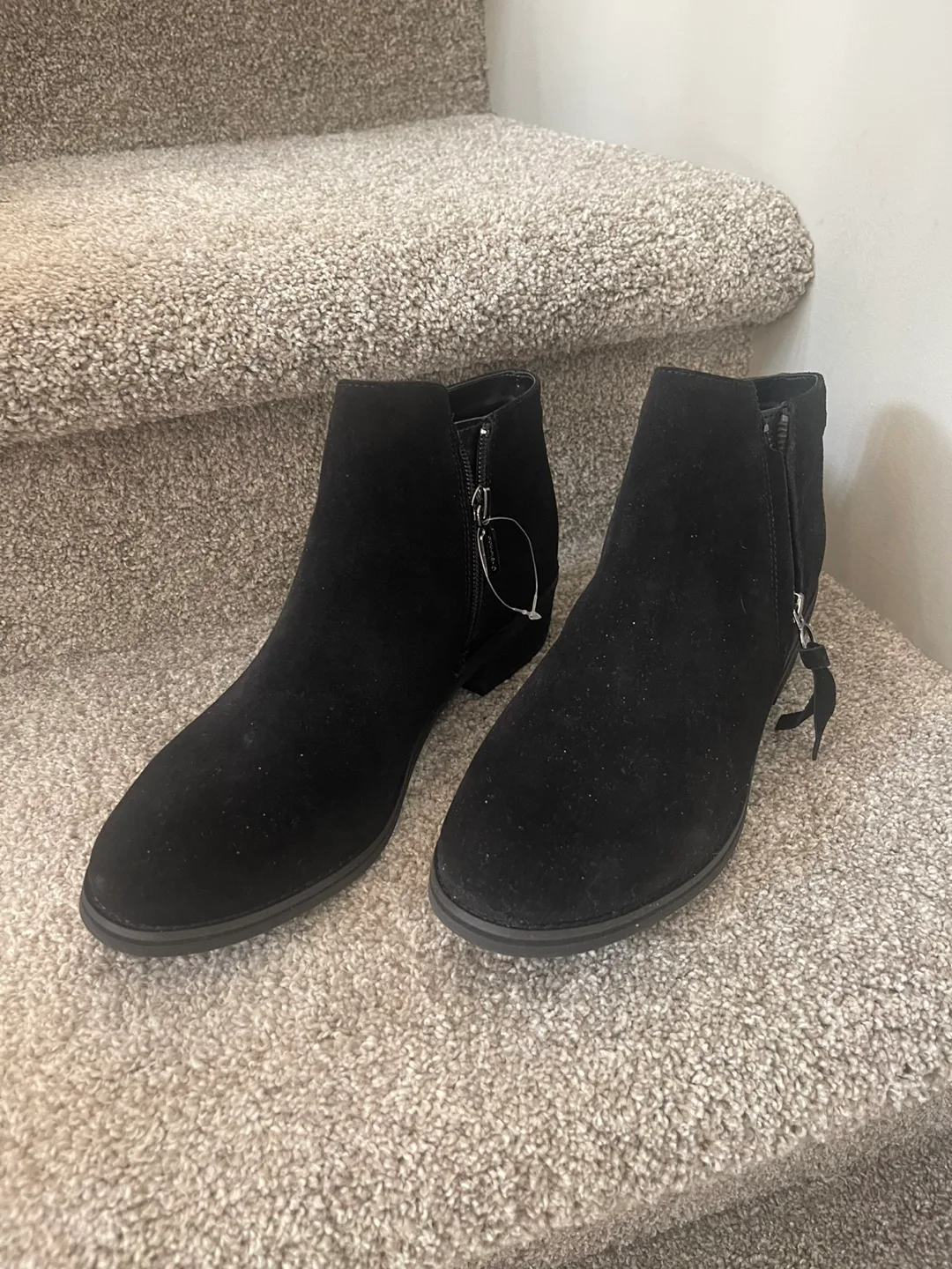 NEW BLONDO Waterproof Black Suede Ankle Boots thumbnail