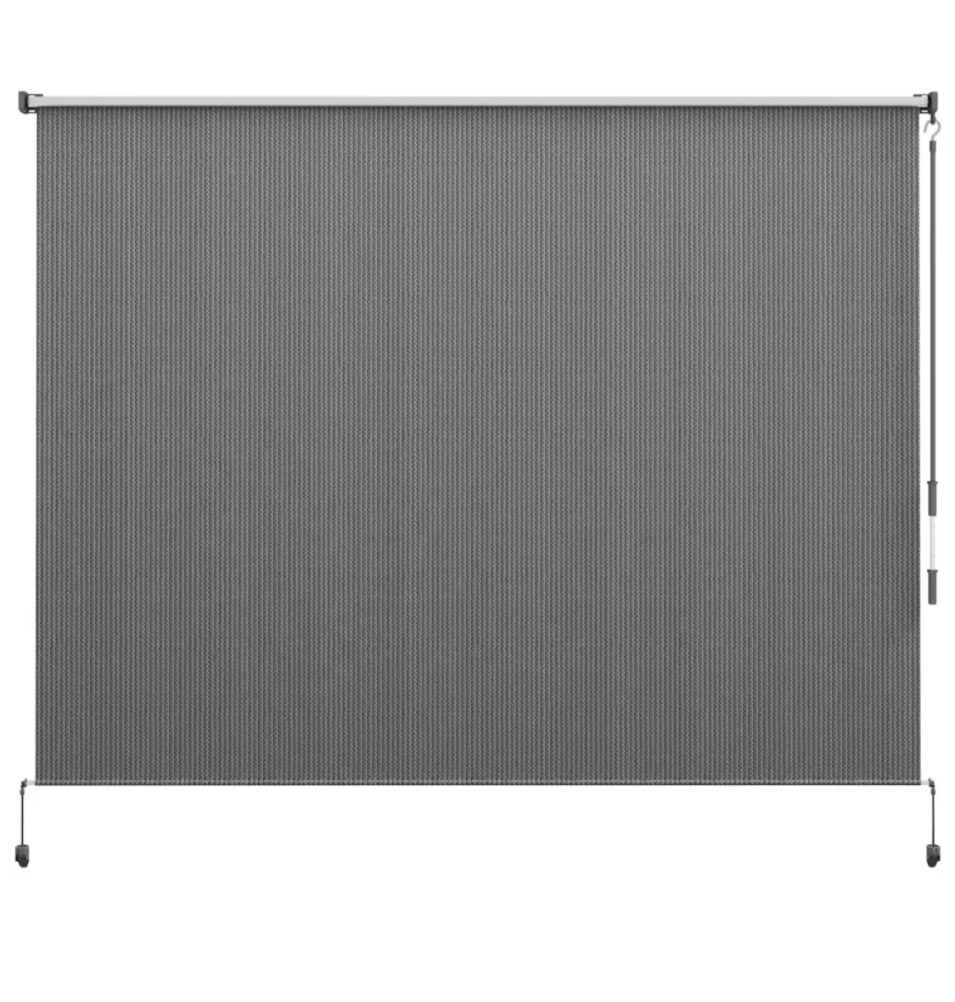 Outsunny 8’ x 6’ Outdoor Roller Shade Patio Blinds, Light Grey thumbnail