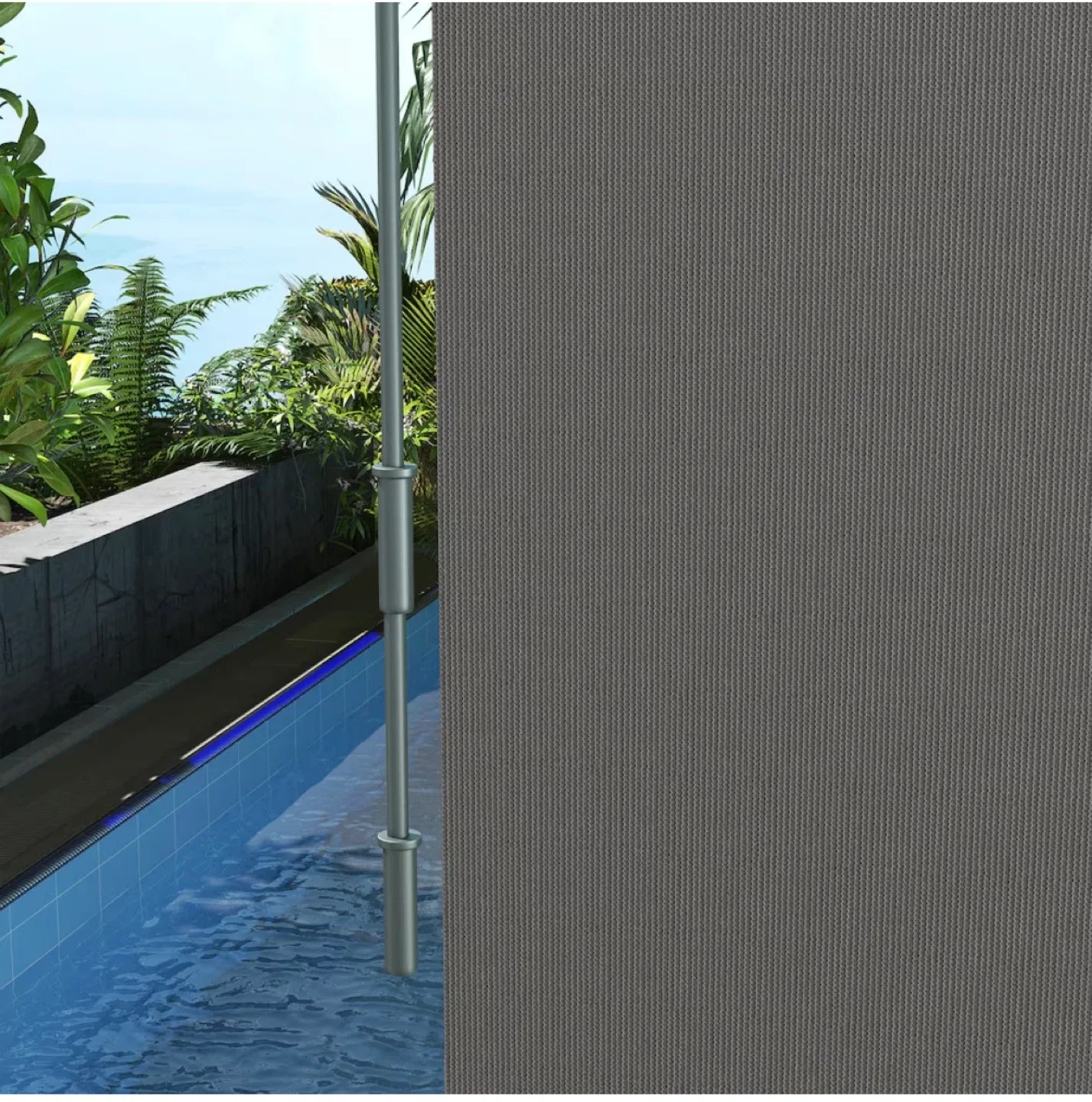 Outsunny 8’ x 6’ Outdoor Roller Shade Patio Blinds, Light Grey image indicator(4)