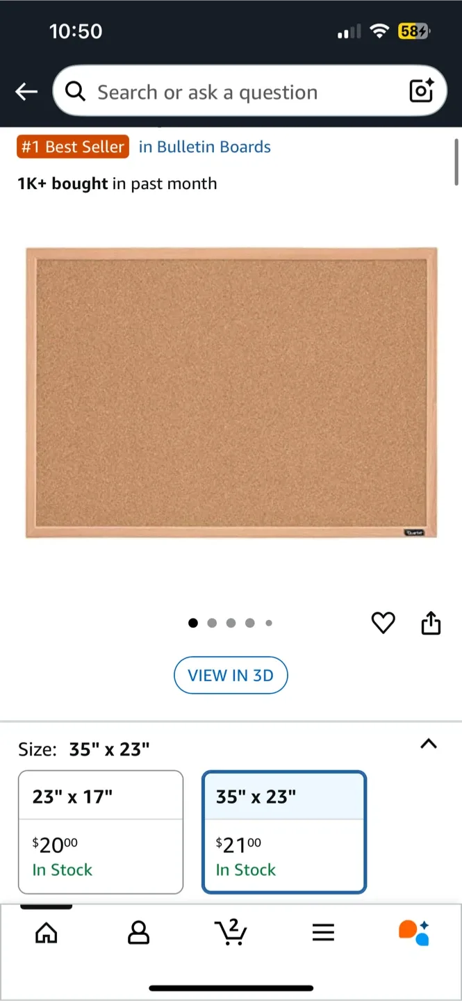 Quartet Cork Board - 35" x 23" thumbnail