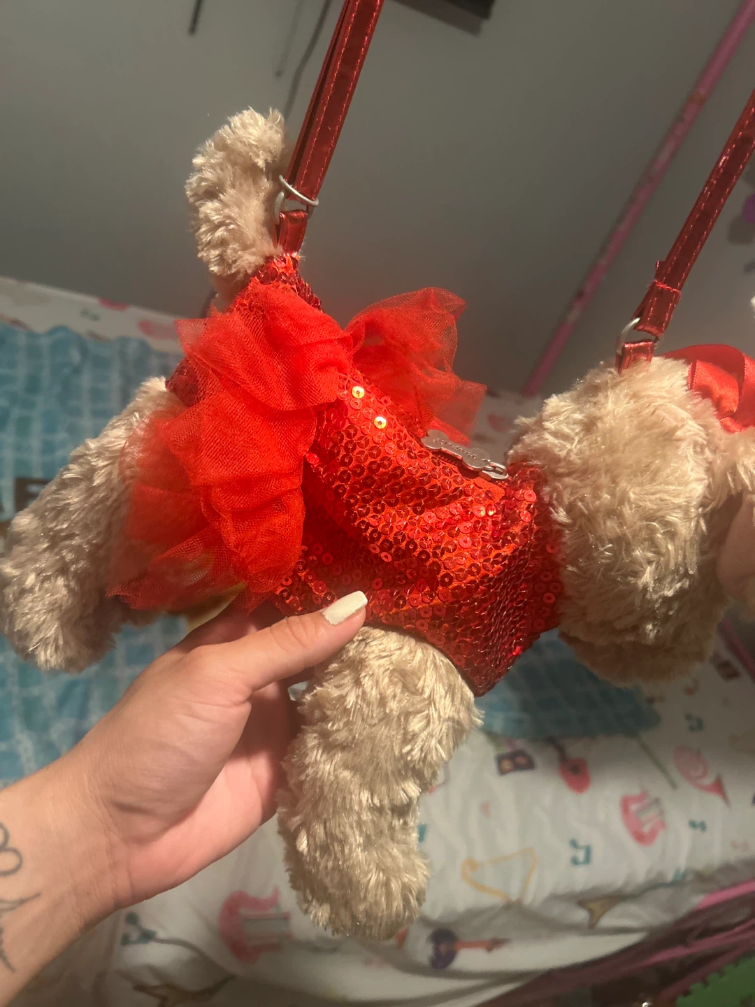 Dog Plush Ornament with Red Dress - photo 2