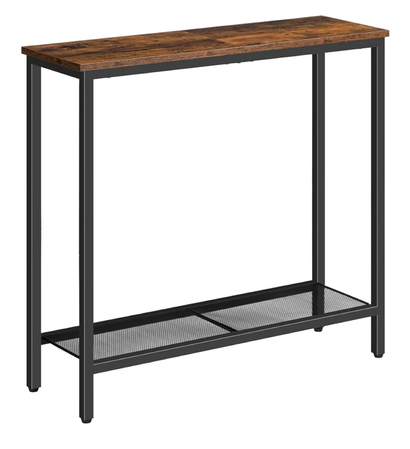 Rustic Brown Console Table with Metal Frame image indicator(3)