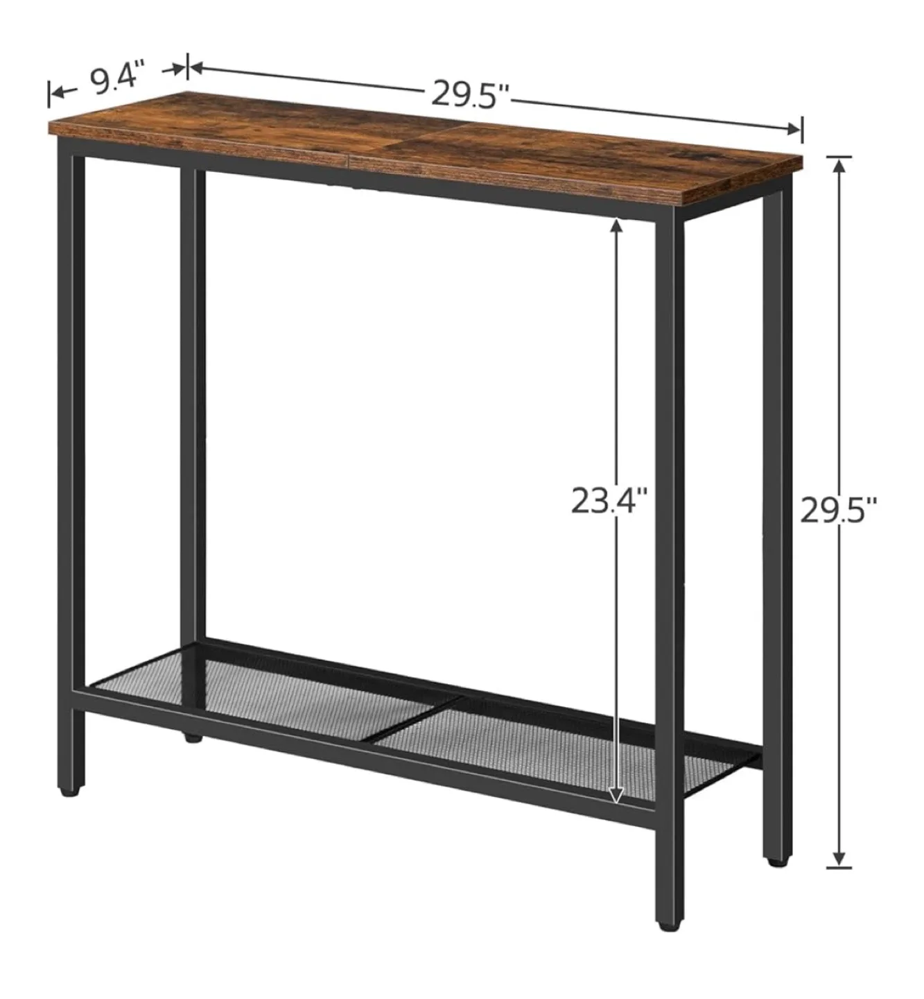 Rustic Brown Console Table with Metal Frame image indicator(4)