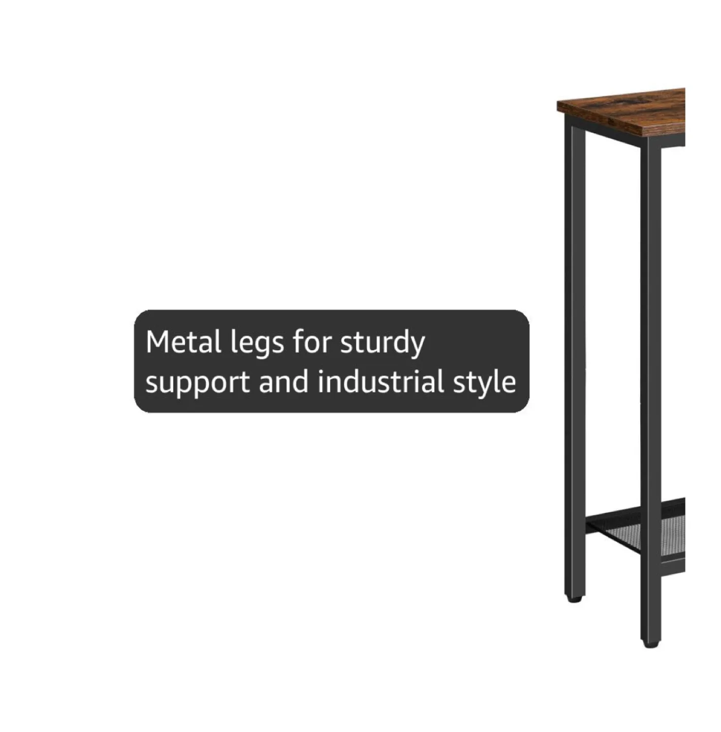 Rustic Brown Console Table with Metal Frame image indicator(5)