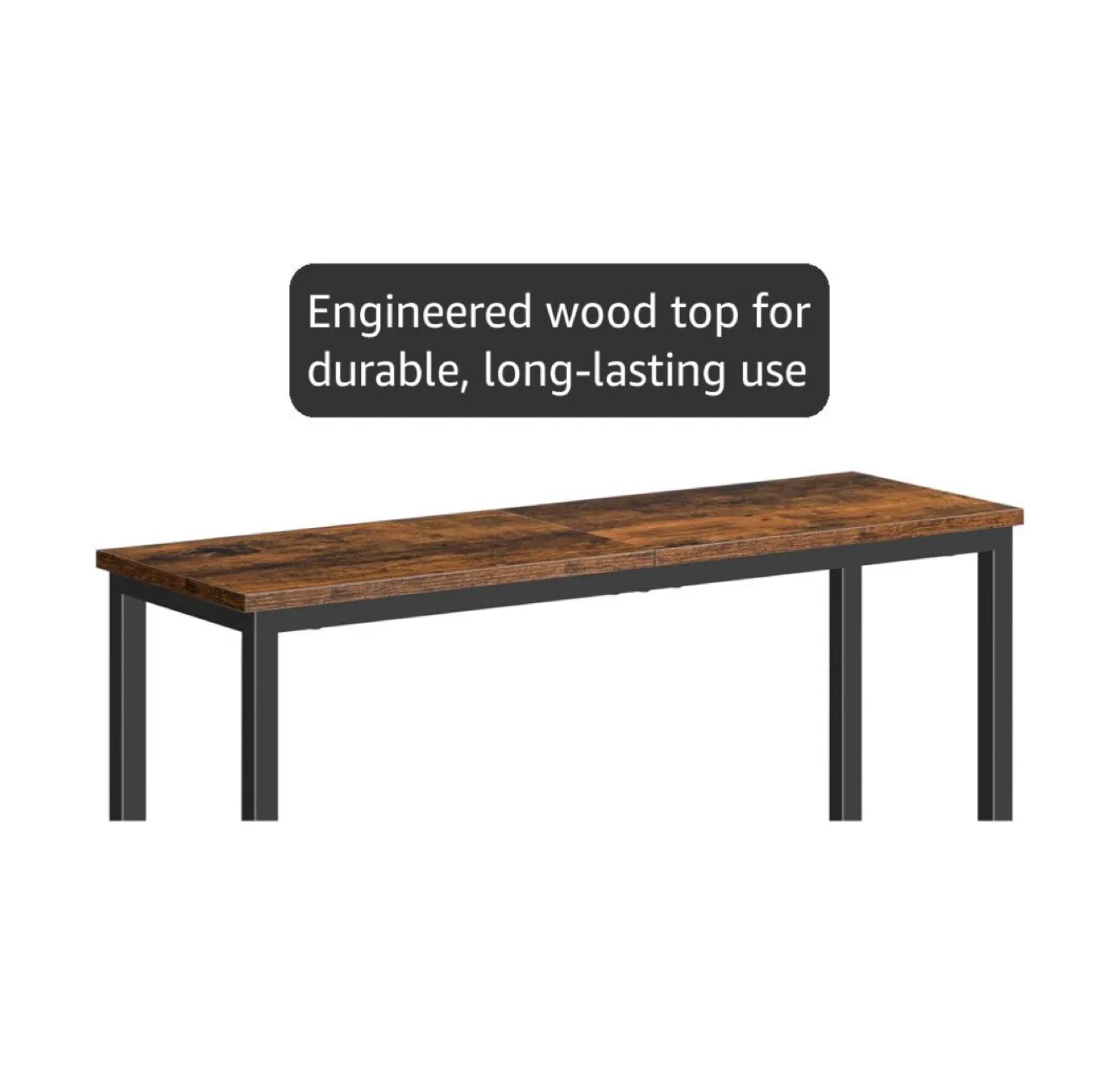 Rustic Brown Console Table with Metal Frame image indicator(6)