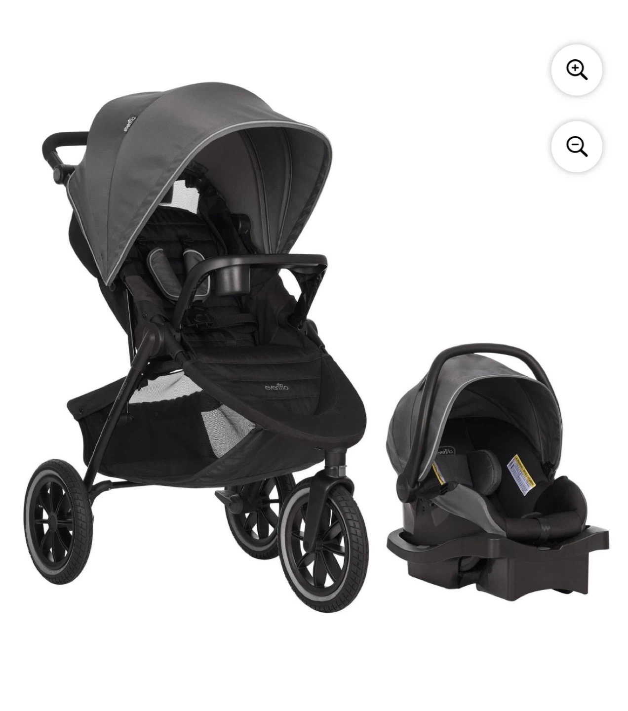 Great offer 4 items ,Evenflo Stroller, Car Seat, base and cover
