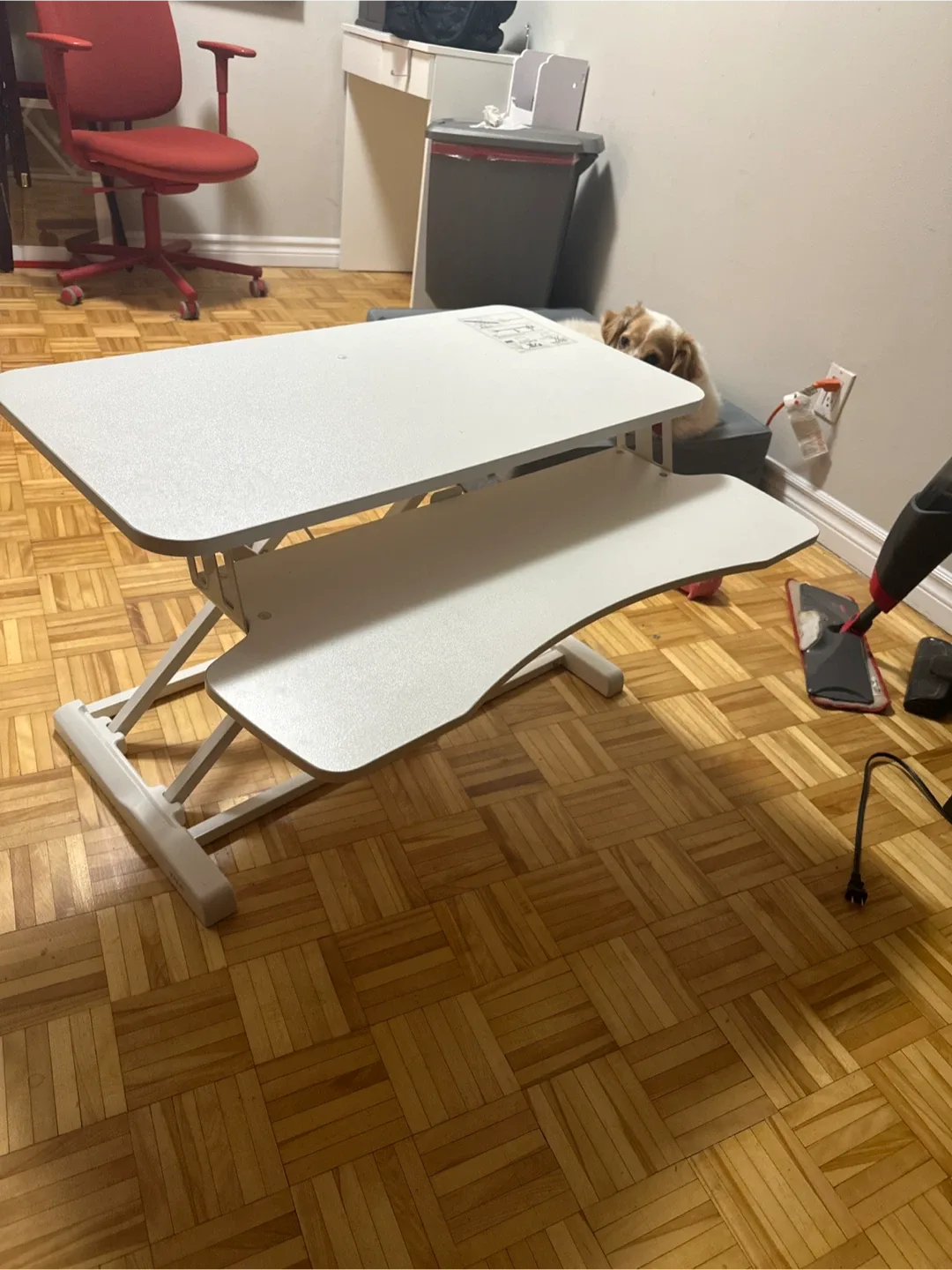 VIVO Adjustable Height Standing Desk - White thumbnail