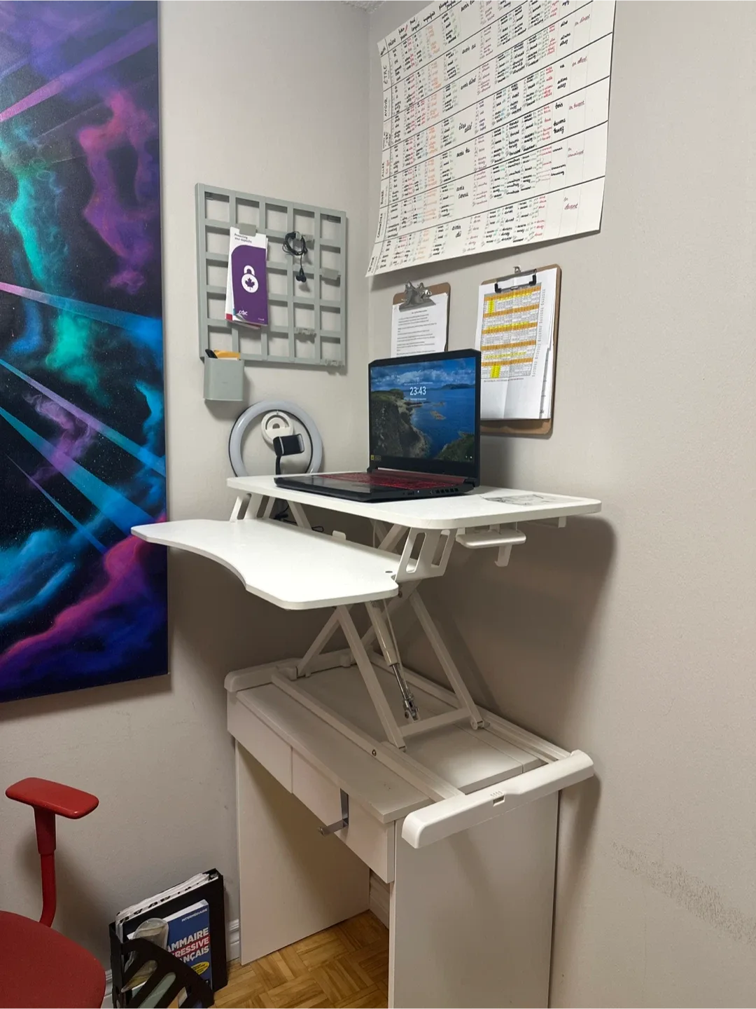 VIVO Adjustable Height Standing Desk - White thumbnail