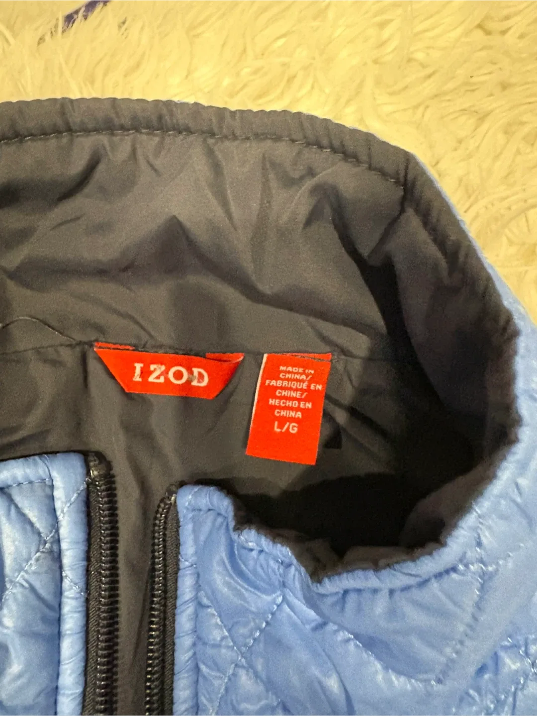 IZOD Blue Quilted Vest - Size L/G thumbnail