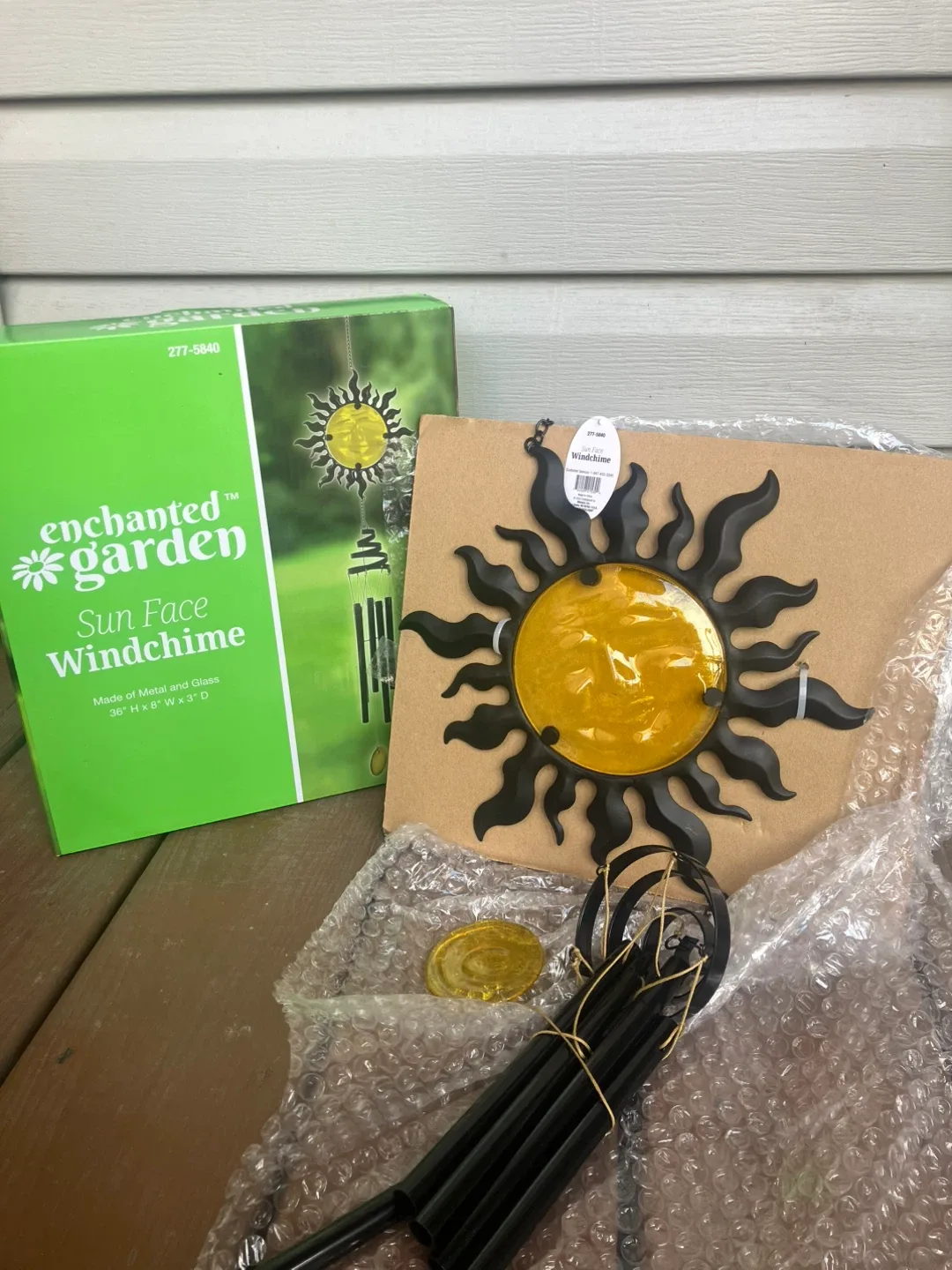 Enchanted Garden Sun Face Windchime- Brand New In Box thumbnail