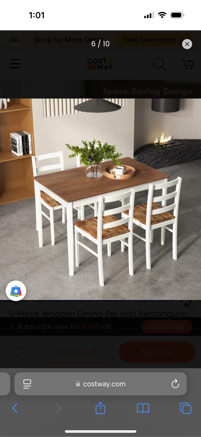Costway 5-Piece Wooden Dining Set - photo 4
