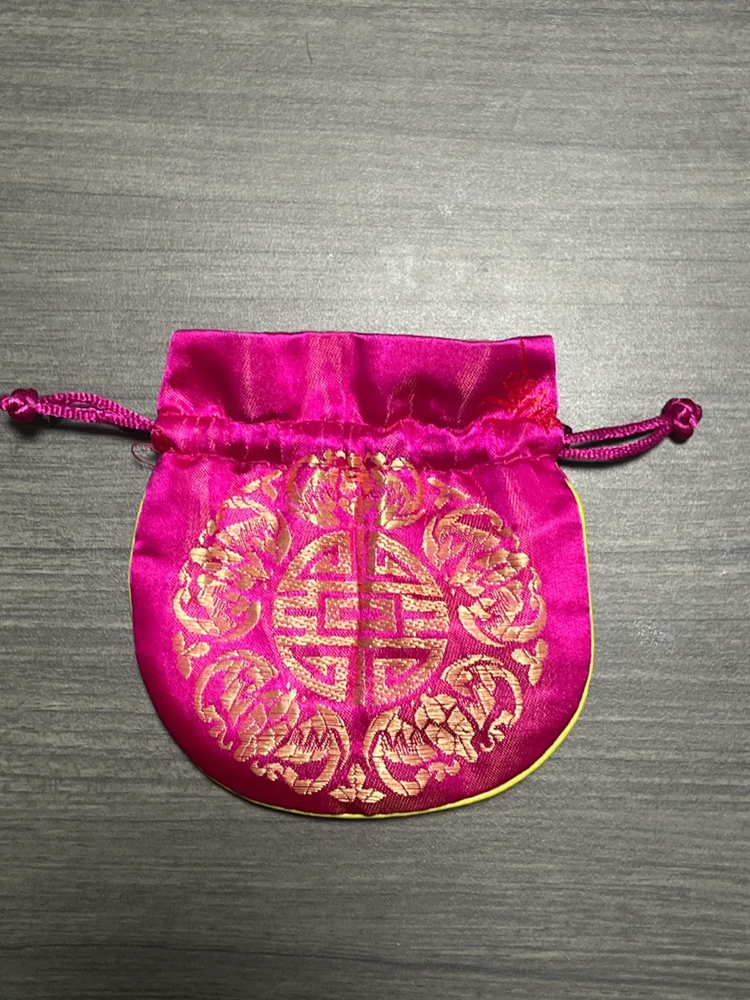 Pink & Gold Drawstring Pouch thumbnail