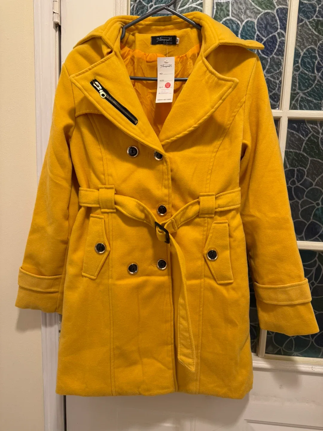 Jiangnan High Fashion Yellow Wool Coat - Size M thumbnail