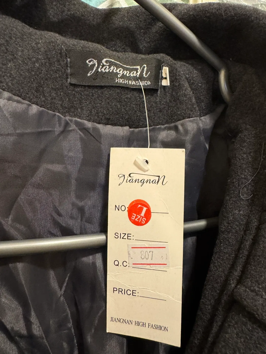 Jiangnan High Fashion Grey Wool Coat - Size L image indicator(3)