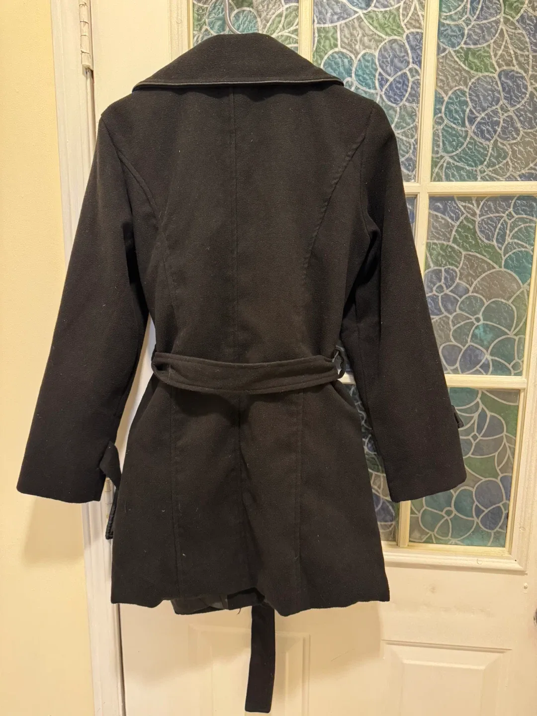 Black Belted Wool Coat image indicator(2)