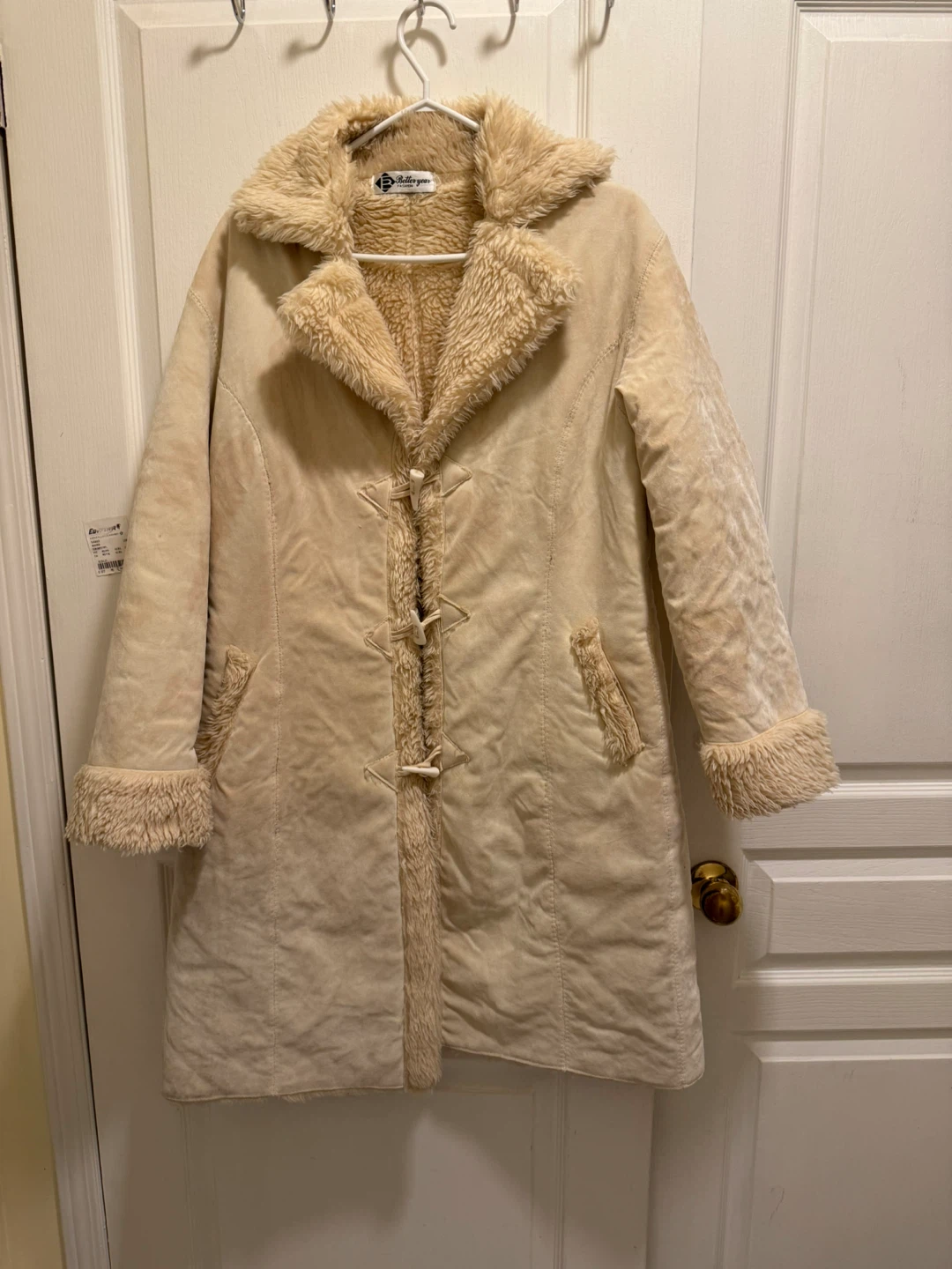 Better Year Cream Faux Suede Coat