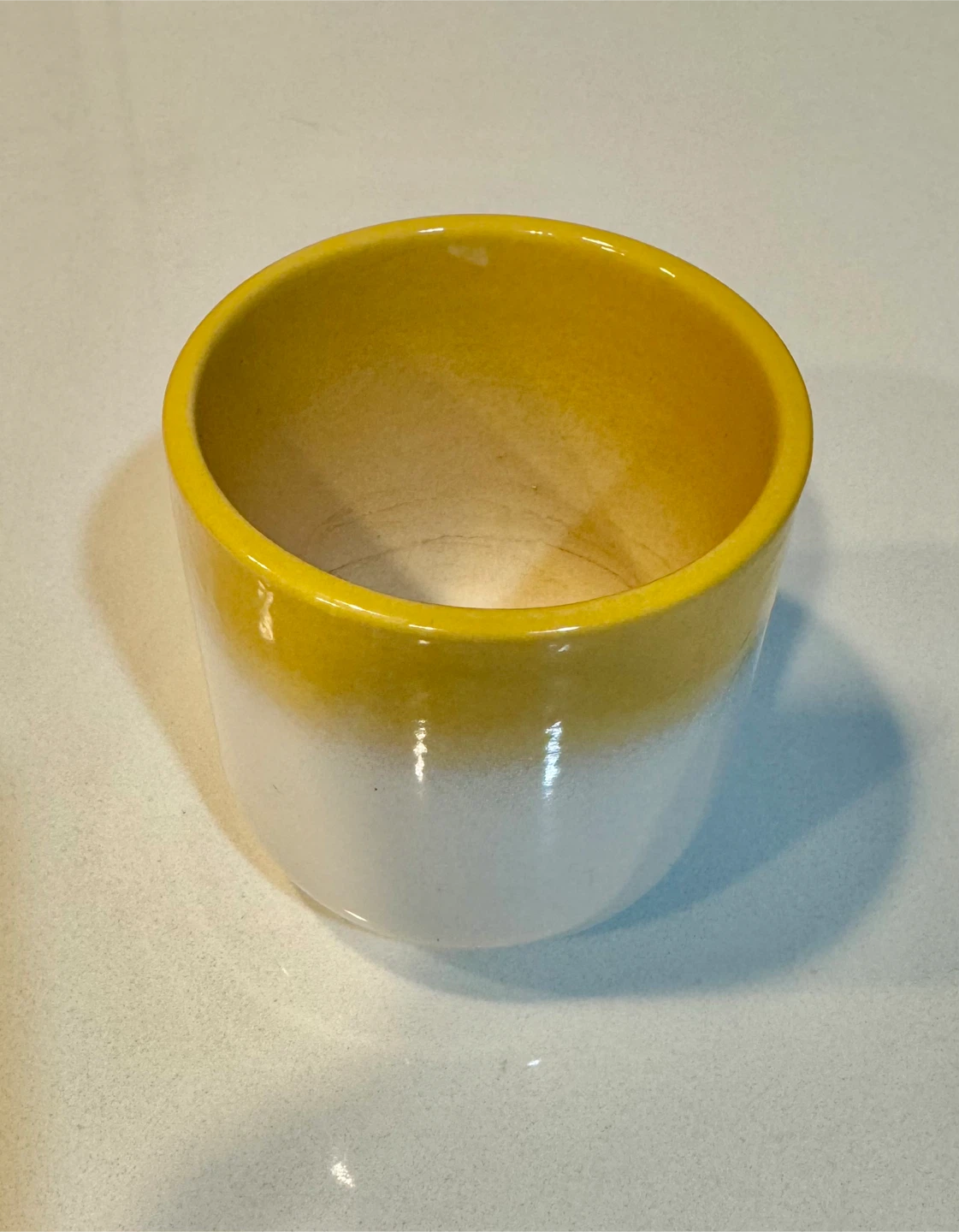 🪴Super Cute Yellow & White Ceramic Planter 🪴 - photo 2