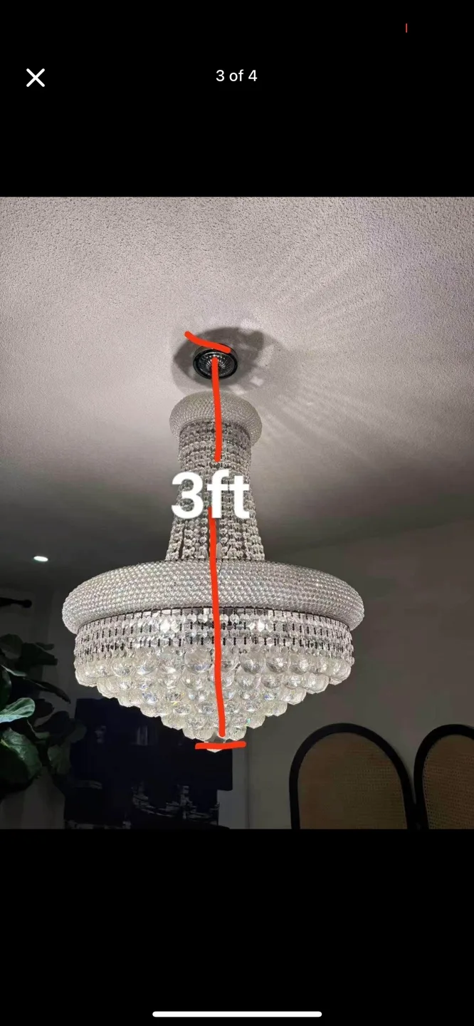 New Crystal Chandelier - 3ft Height, 2ft Width image indicator(3)